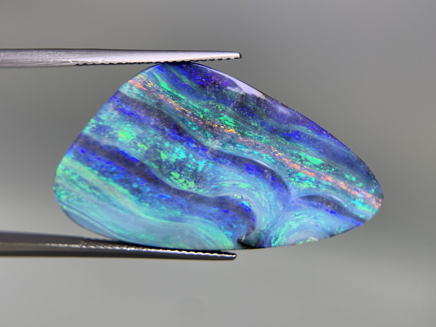 ボルダーオパール 19.351ct 宝石ソーティング付き  35.1㎜×20.4㎜×4.3㎜  ルース（ 裸石 ） 3242Y
