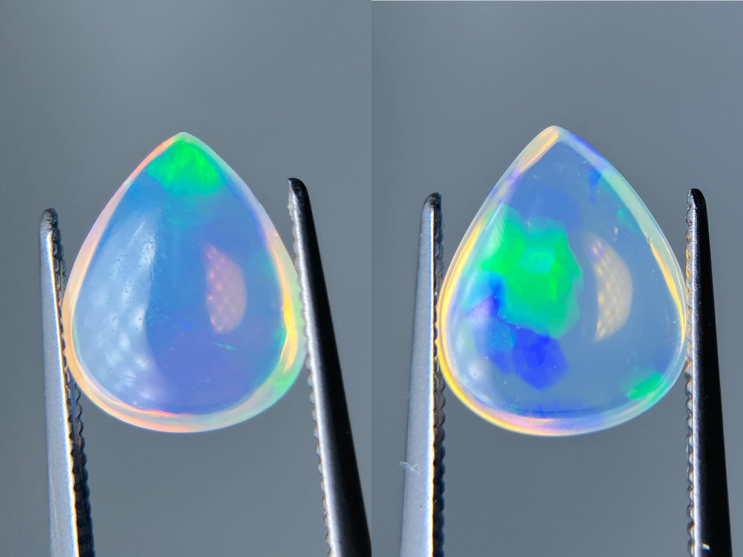 オパール（ペアセット） 1.803ct / 2.007ct 宝石鑑別書付き 10.9㎜×9.1㎜×4.2㎜ / 10.9㎜×9.0㎜×4.1㎜ ルース（ 裸石 ） 3514S