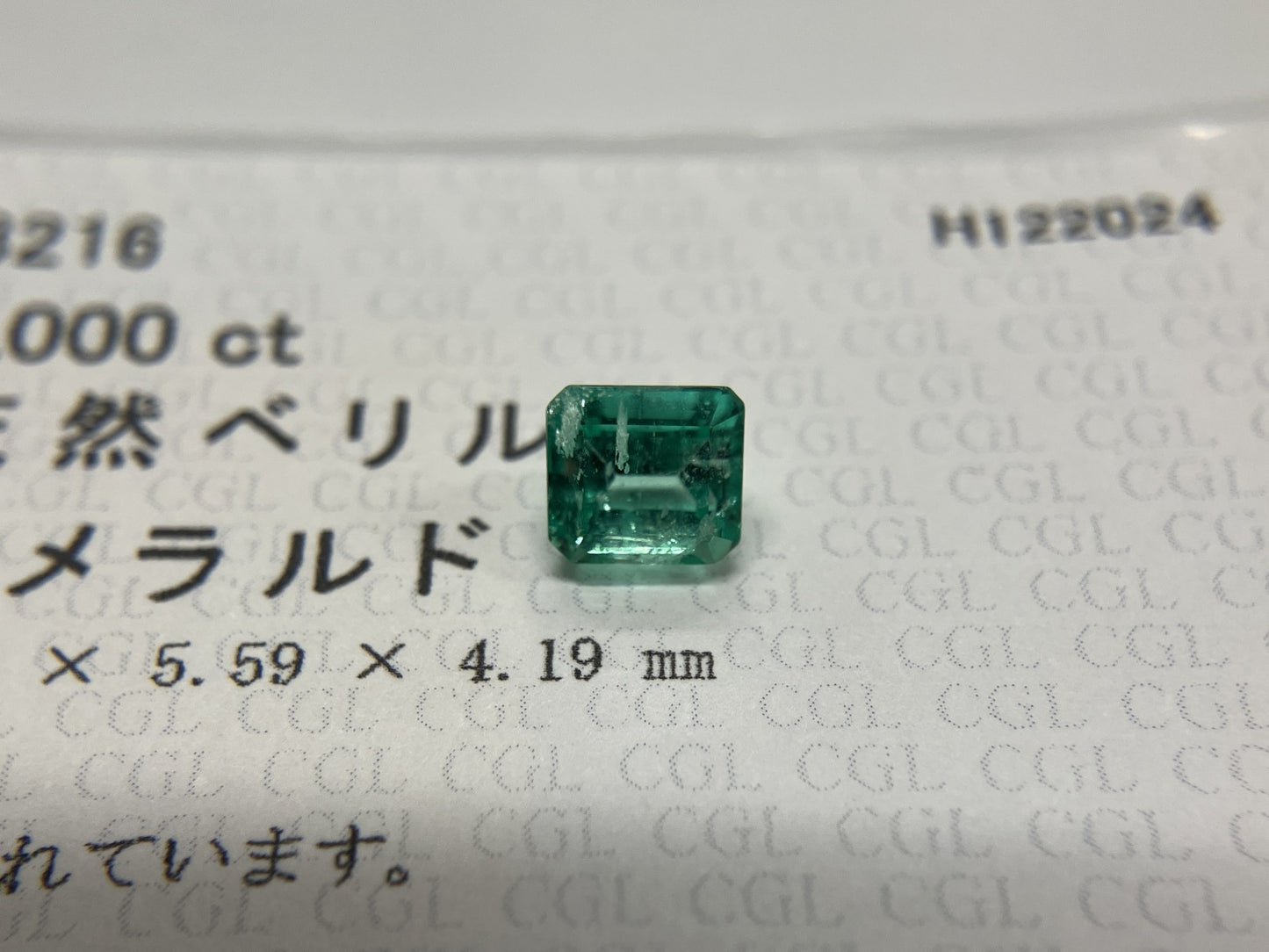 エメラルド 1.012ct 中央宝石ソーティング付き 6.79㎜×6.21㎜×3.80㎜ ルース（ 裸石 ） 3554S