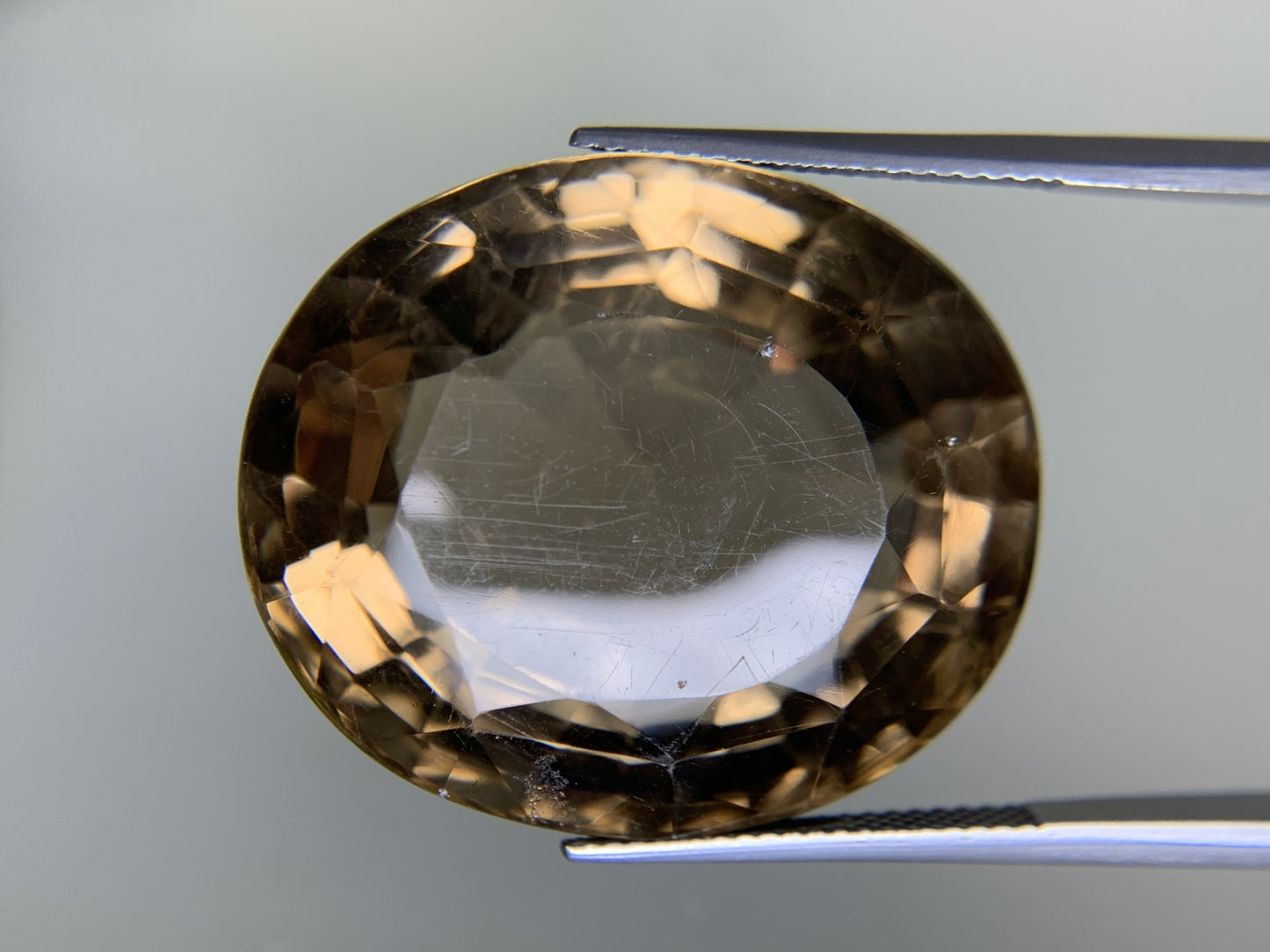 スモーキークォーツ 天然 76.564ct 宝石ソーティング付き 28.3㎜×24.5㎜×17.1㎜ ルース（ 裸石 ） 8323Y