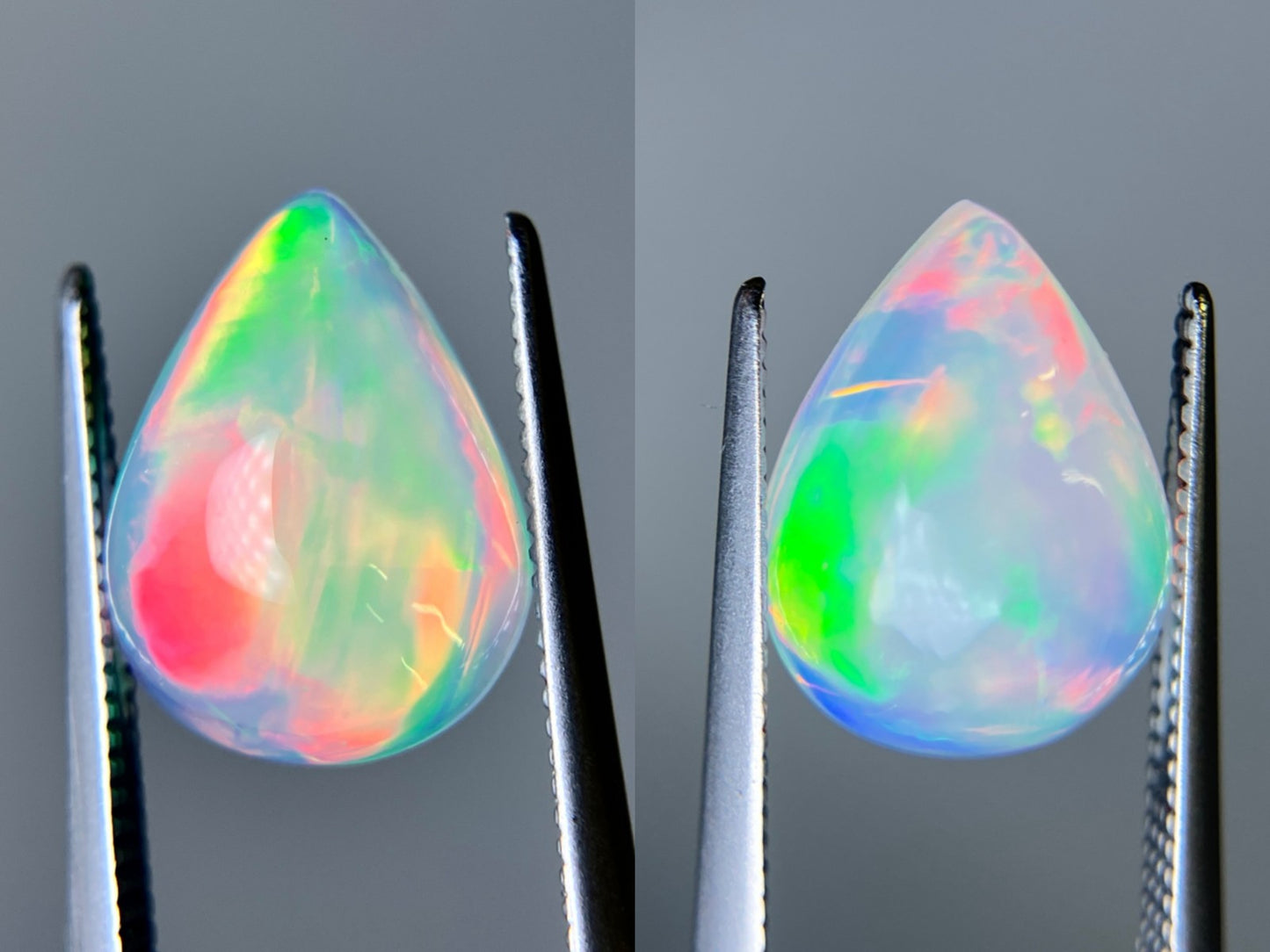 オパール（ペアセット） 3.191ct / 3.313ct 宝石鑑別書付き 12.2㎜×9.1㎜×6.0㎜ / 12.2㎜×9.3㎜×5.9㎜ ルース（ 裸石 ） 3508S