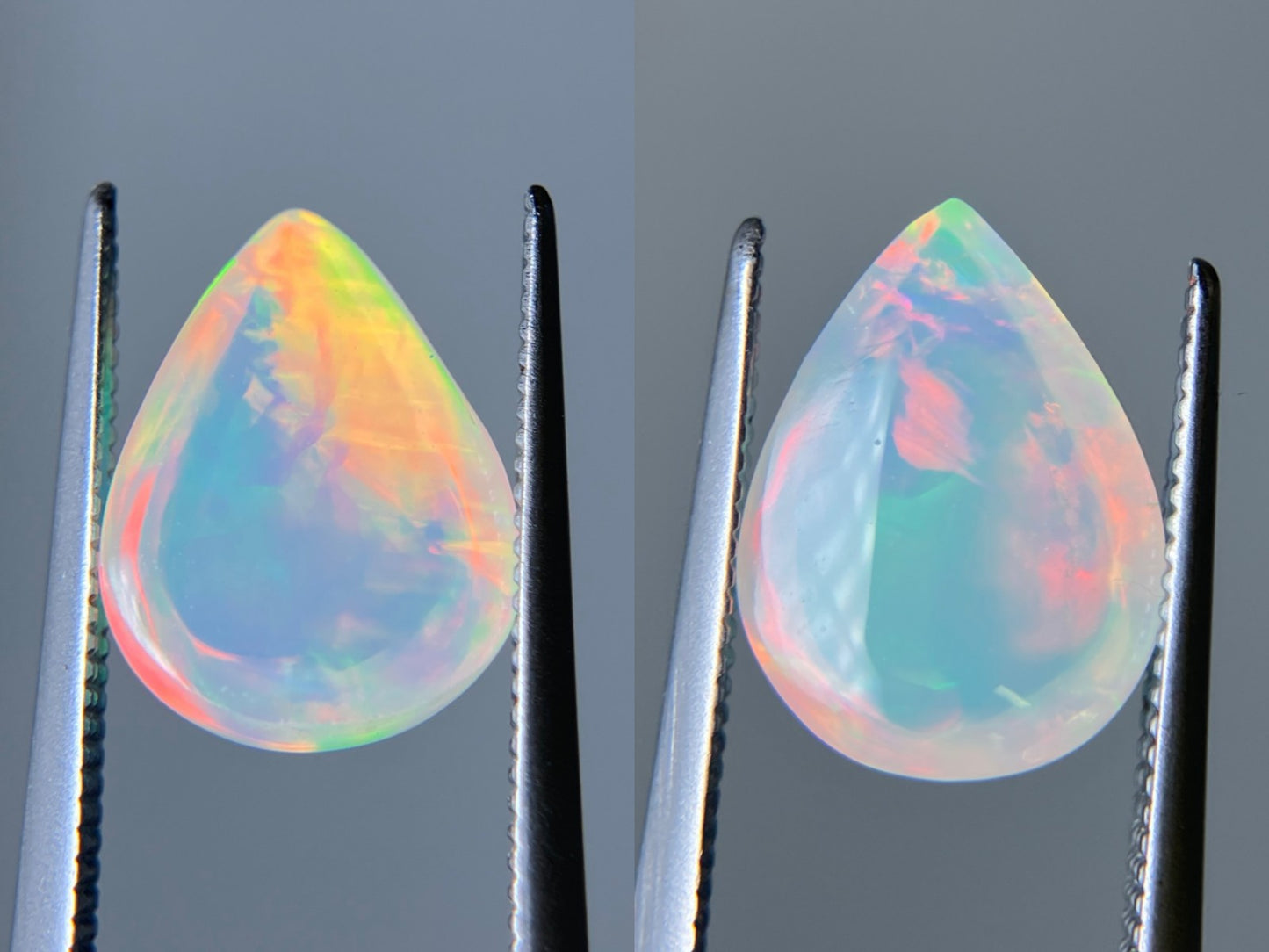 オパール（ペアセット） 3.191ct / 3.313ct 宝石鑑別書付き 12.2㎜×9.1㎜×6.0㎜ / 12.2㎜×9.3㎜×5.9㎜ ルース（ 裸石 ） 3508S