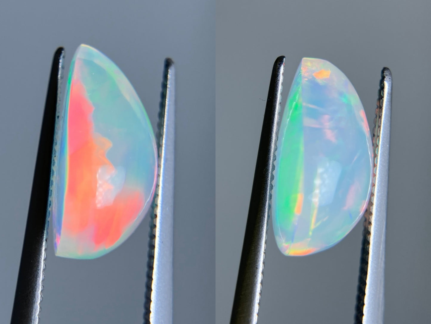 オパール（ペアセット） 3.191ct / 3.313ct 宝石鑑別書付き 12.2㎜×9.1㎜×6.0㎜ / 12.2㎜×9.3㎜×5.9㎜ ルース（ 裸石 ） 3508S