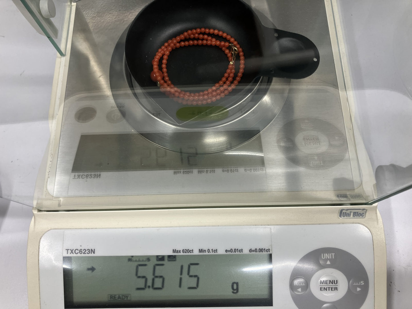赤珊瑚　ネックレス　（さんご　サンゴ） 宝石鑑別書付き K18 総重量5.615g ネックレス全長約41.5cm 5616YY