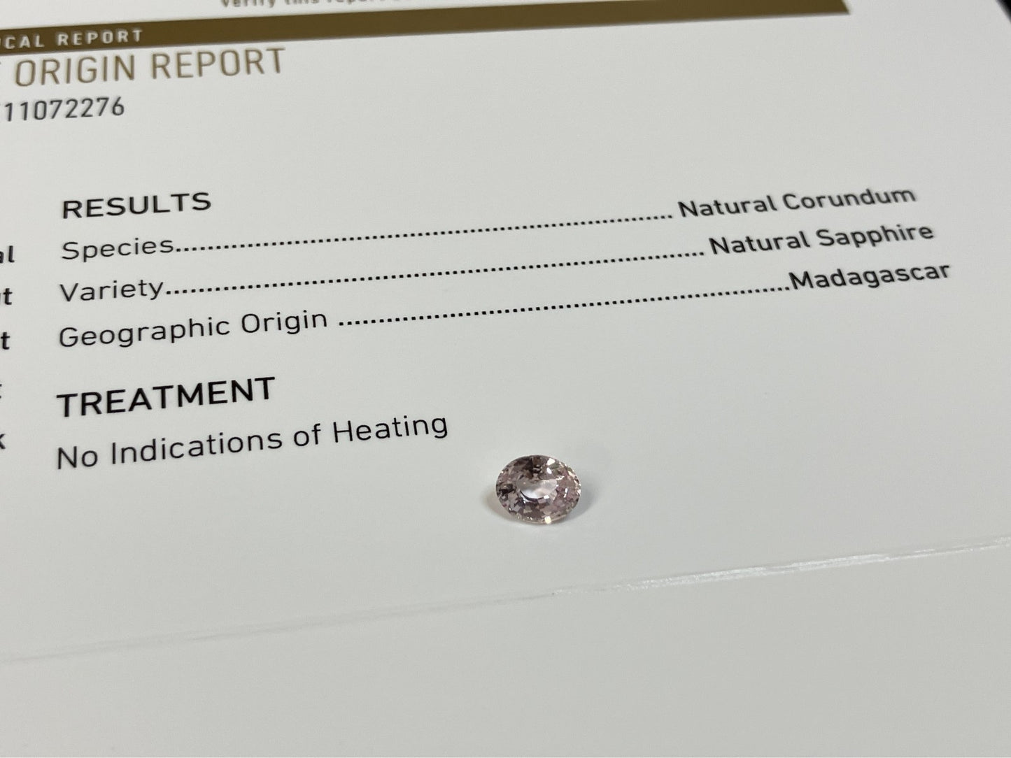 サファイア 1.25ct GIA鑑別書付き 7.23㎜×5.82㎜×3.75㎜ ルース（ 裸石 ） 3829YY