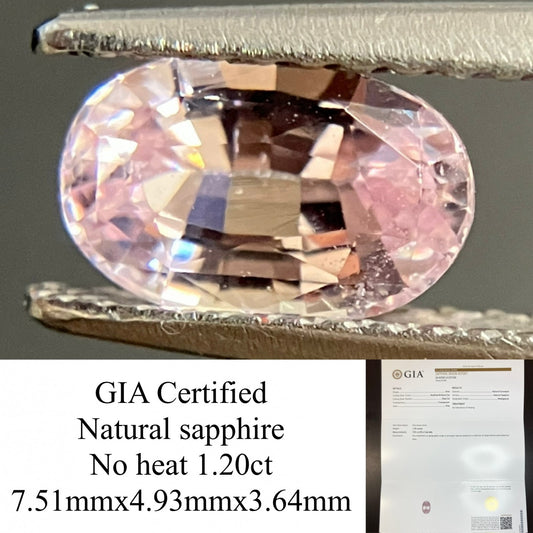 サファイア 1.20ct GIA鑑別書付き 非加熱 7.51㎜×4.93㎜×3.64㎜ ルース（ 裸石 ） 3827YY