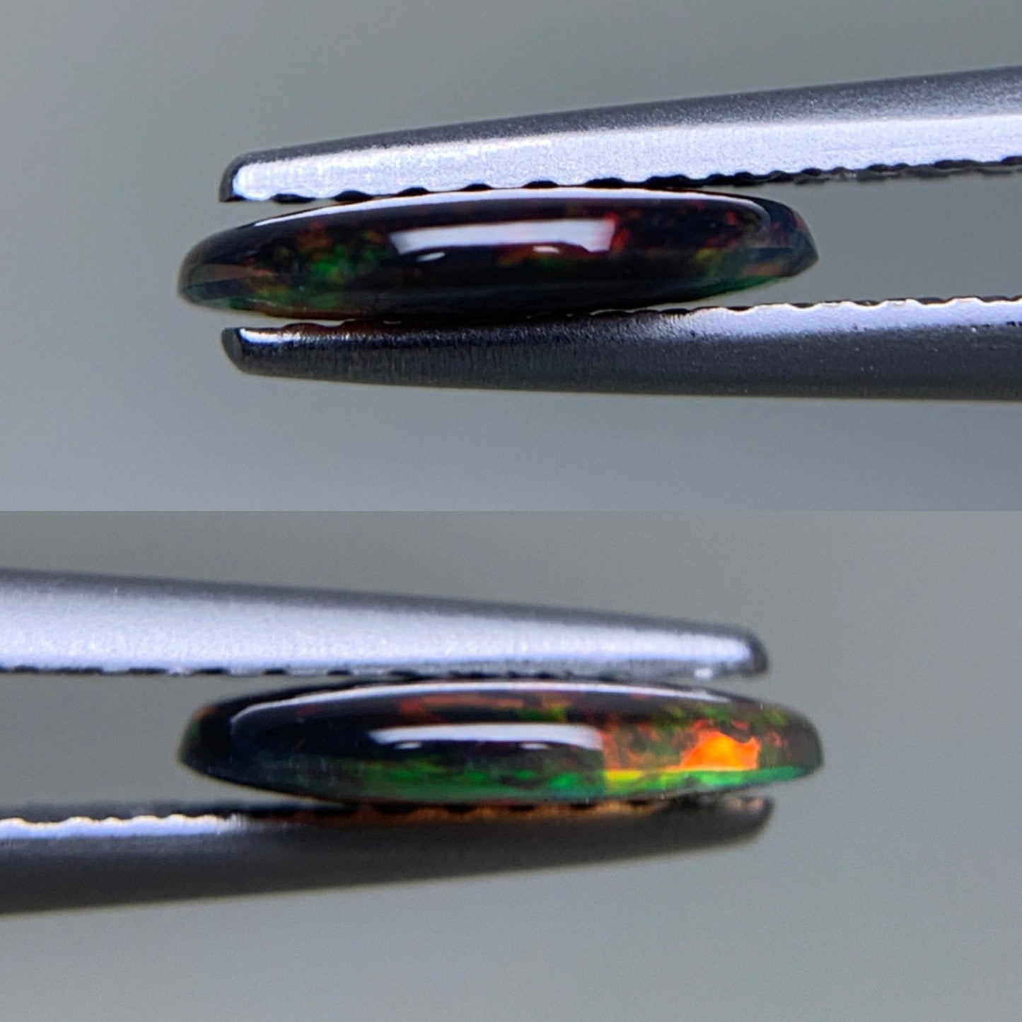 ブラックオパール 天然 0.672ct 宝石ソーティング付き 8.8㎜×6.8㎜×1.6㎜ ルース（ 裸石 ） 6331Y