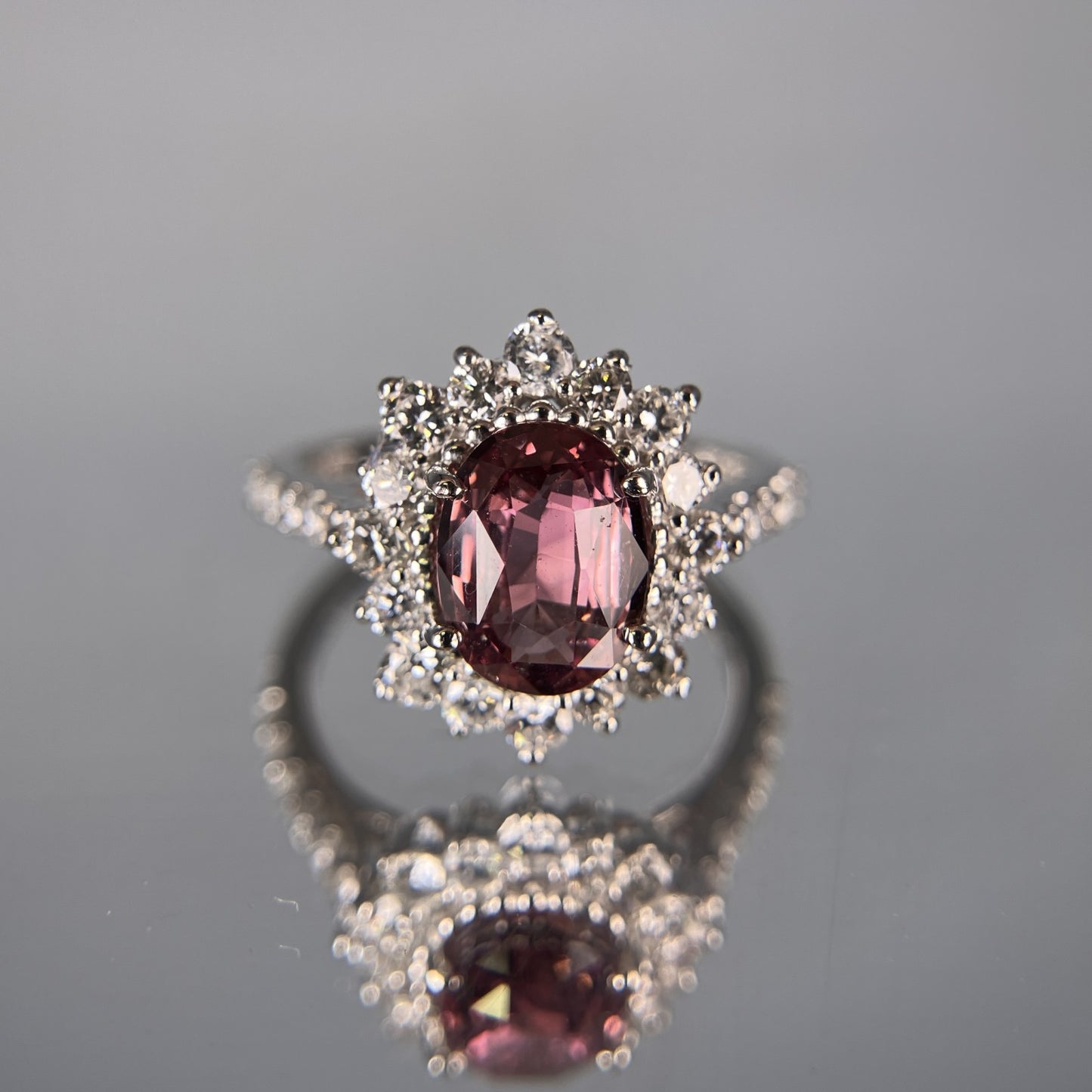 サファイア 2.00ct パパラチャ Padparadscha AIGS鑑別書 D0.68ct PT900 4.8g 指輪 （JP10号） サイズ直し無料 8577K