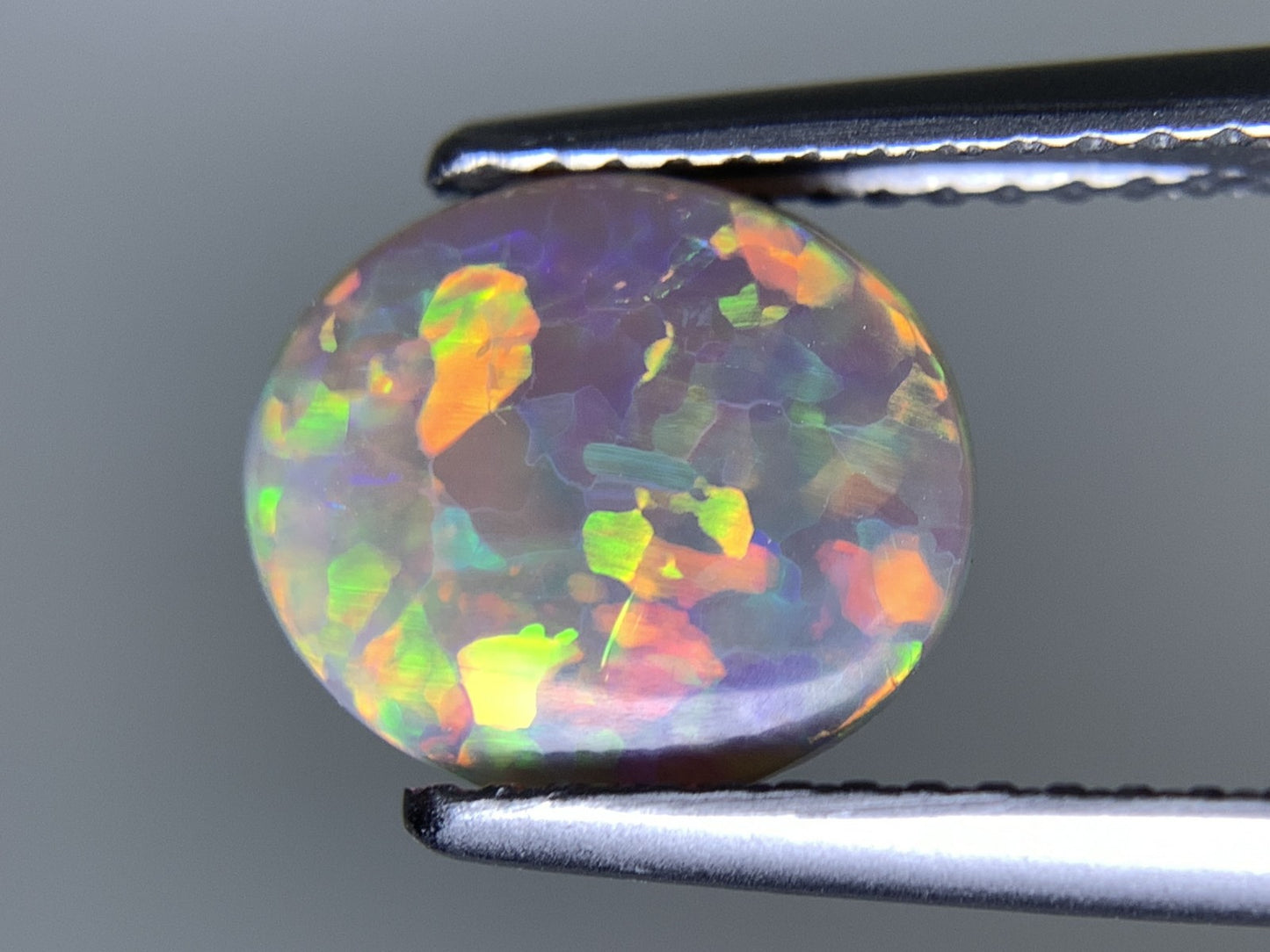 ブラックオパール 天然 1.118ct 宝石ソーティング付き 10.1㎜×8.5㎜×2.2㎜ ルース（ 裸石 ） 7270Y