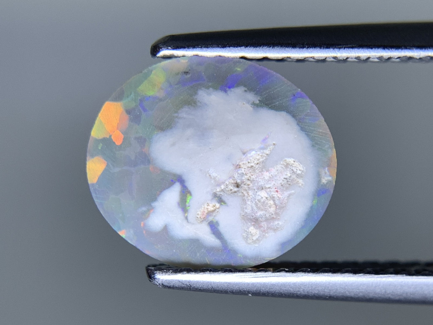 ブラックオパール 天然 1.118ct 宝石ソーティング付き 10.1㎜×8.5㎜×2.2㎜ ルース（ 裸石 ） 7270Y