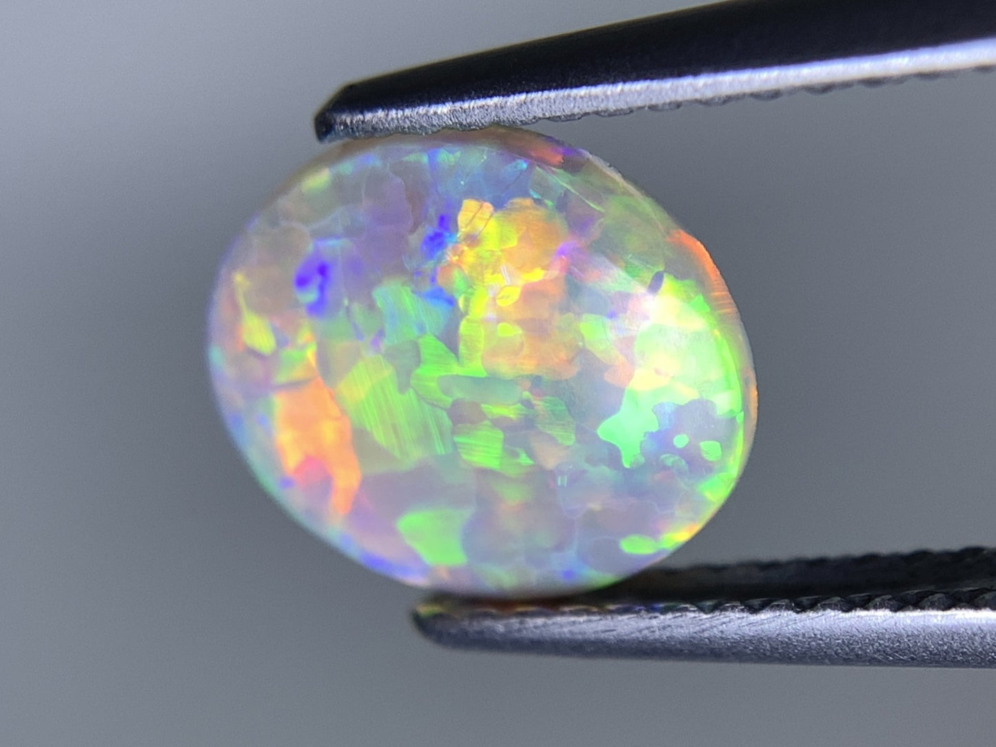 ブラックオパール 天然 1.118ct 宝石ソーティング付き 10.1㎜×8.5㎜×2.2㎜ ルース（ 裸石 ） 7270Y