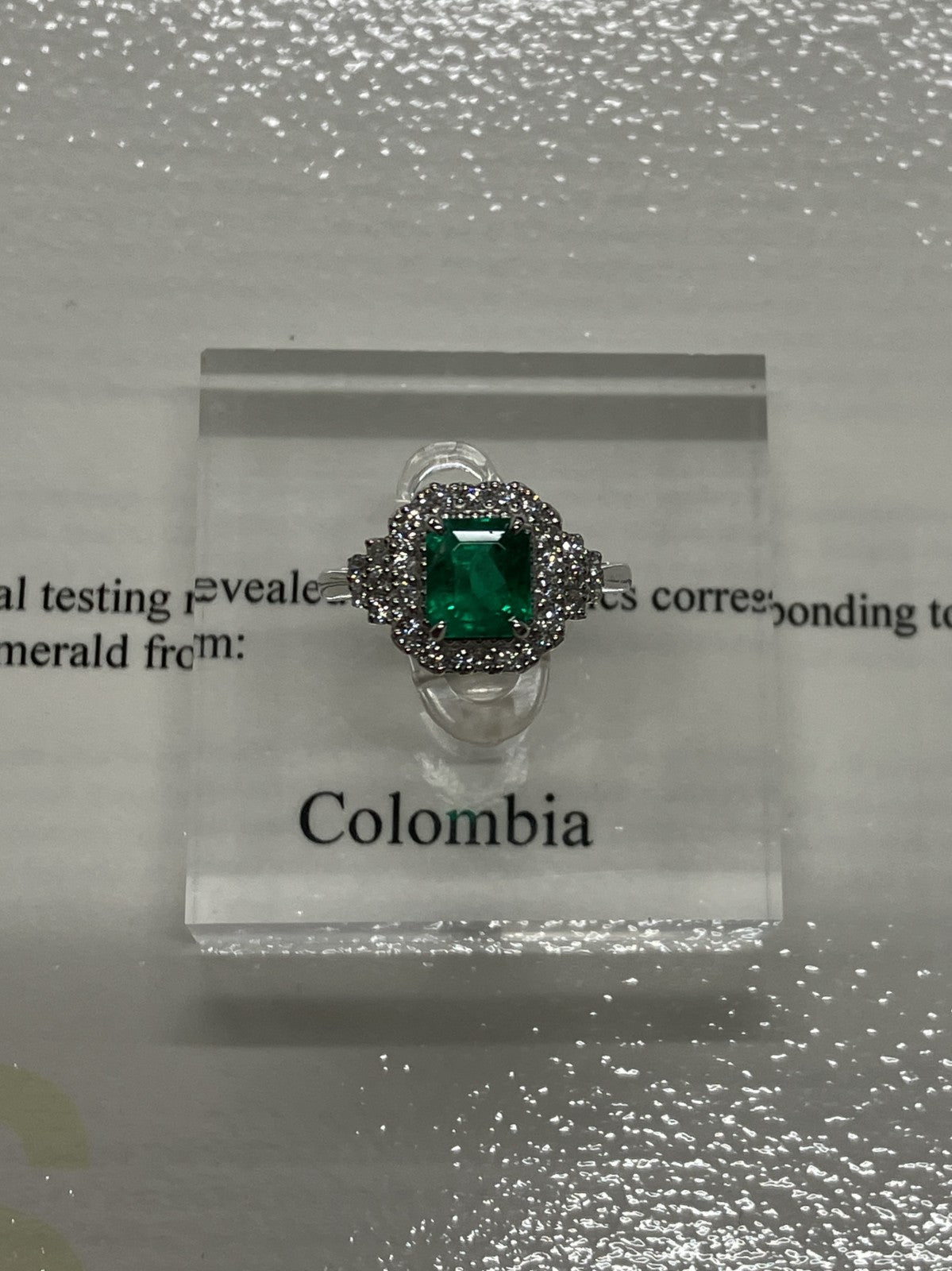 エメラルド 1.53ct Colombia intense to vivid green GRS鑑別書 D0.47ct PT900 6.0g 指輪 （JP12号） サイズ直し無料 7750K