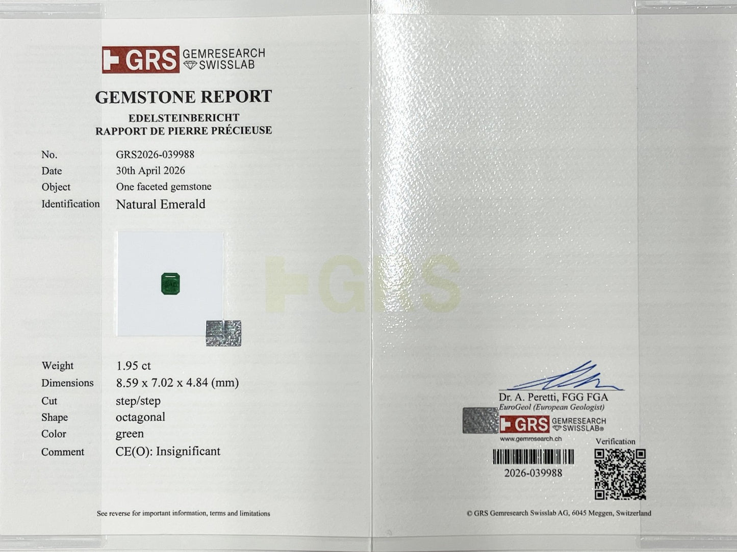 エメラルド 1.95ct 宝石鑑別書 D0.67ct PT900 5.5g 指輪 （JP9号） サイズ直し無料 5345K