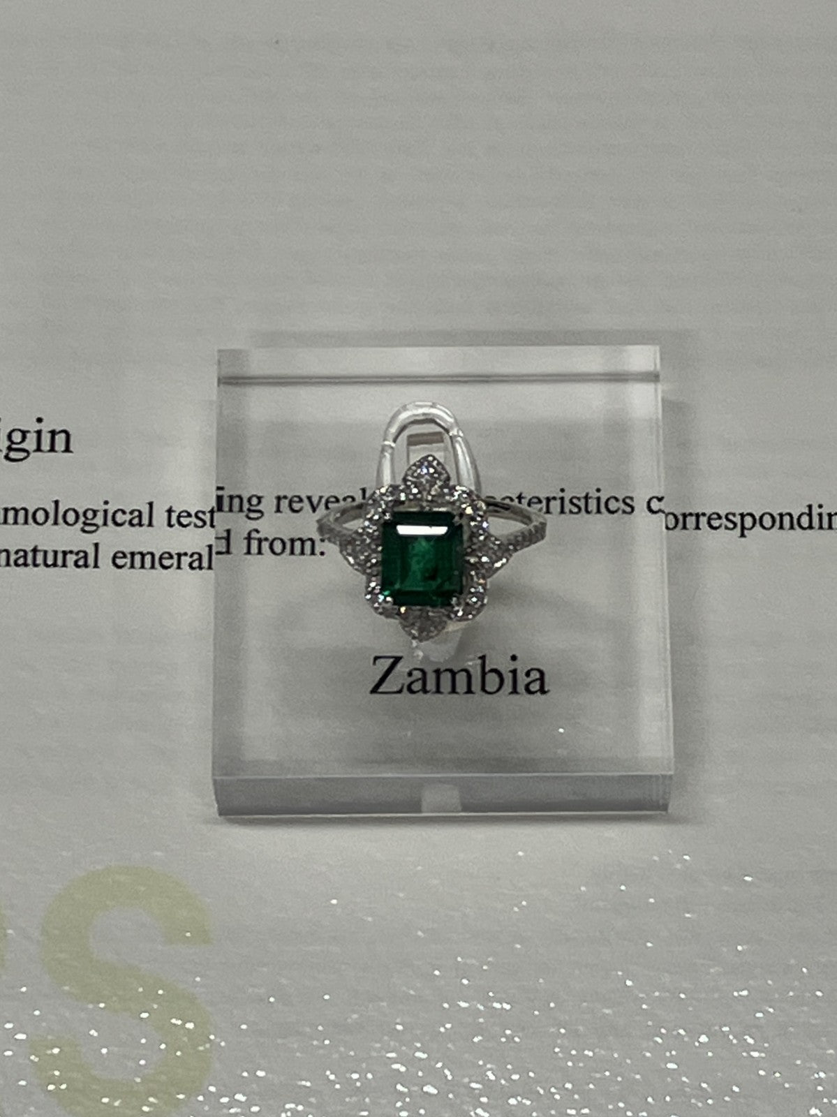 エメラルド 1.77ct Zambia GRS鑑別書 D0.34ct PT900 4.8g 指輪 （JP11号） サイズ直し無料 1285K