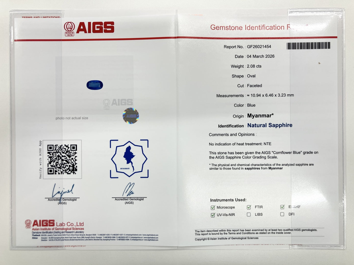 サファイア 2.55ct ビルマ産 非加熱 コンフラワーブルー AIGS鑑別書 D0.38ct PT900 4.4g 指輪 （JP9号） サイズ直し無料 8710S