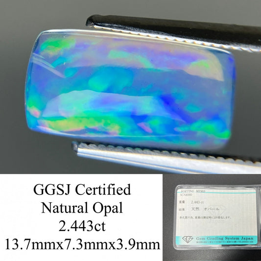 オパール 天然 2.443ct 宝石ソーティング付き 13.7㎜×7.3㎜×3.9㎜ ルース（ 裸石 ） 6170YY