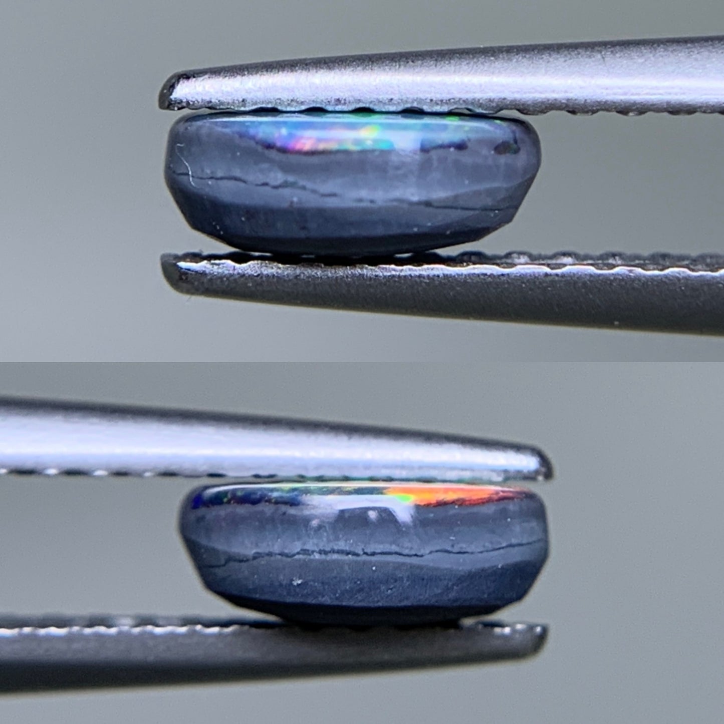 ブラックオパール 天然 0.614ct 宝石ソーティング付き 6.8㎜×5.2㎜×2.6㎜ ルース（ 裸石 ） 6554Y