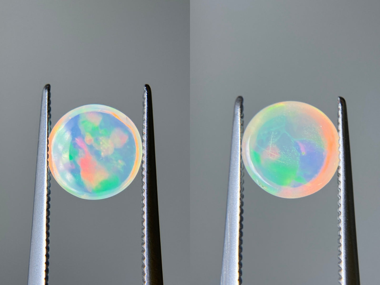 オパール（ペアセット） 1.075ct / 1.288ct 宝石鑑別書付き 8.1㎜×8.1㎜×3.6㎜ / 7.9㎜×7.9㎜×4.2㎜ ルース（ 裸石 ） 3332S