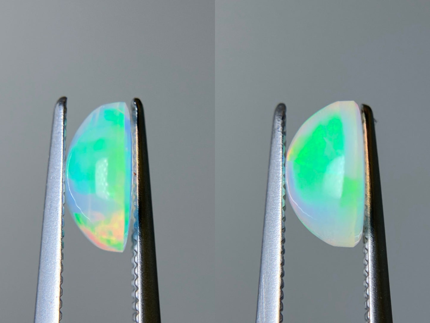 オパール（ペアセット） 1.075ct / 1.288ct 宝石鑑別書付き 8.1㎜×8.1㎜×3.6㎜ / 7.9㎜×7.9㎜×4.2㎜ ルース（ 裸石 ） 3332S