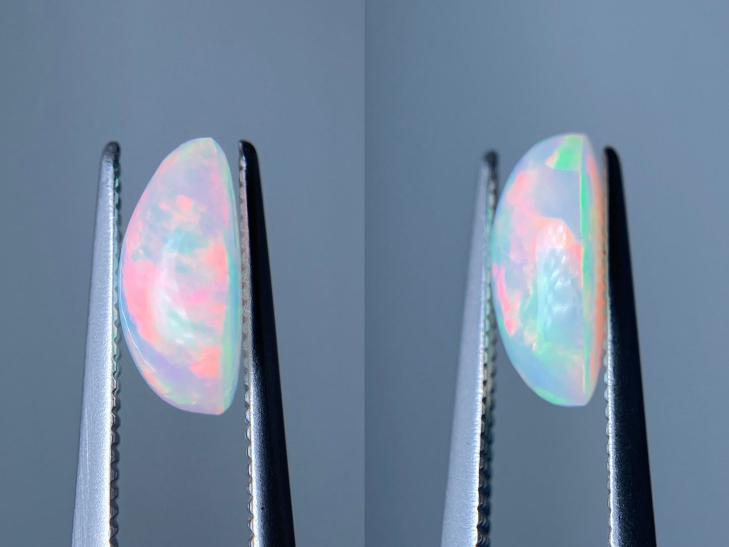 オパール（ペアセット） 1.109ct / 1.125ct 宝石鑑別書付き 9.6㎜×6.7㎜×4.2㎜ / 9.9㎜×6.7㎜×3.9㎜ ルース（ 裸石 ） 3384S