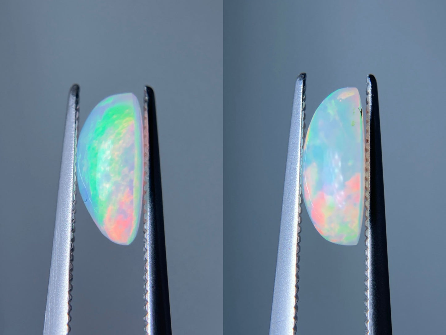 オパール（ペアセット） 1.109ct / 1.125ct 宝石鑑別書付き 9.6㎜×6.7㎜×4.2㎜ / 9.9㎜×6.7㎜×3.9㎜ ルース（ 裸石 ） 3384S