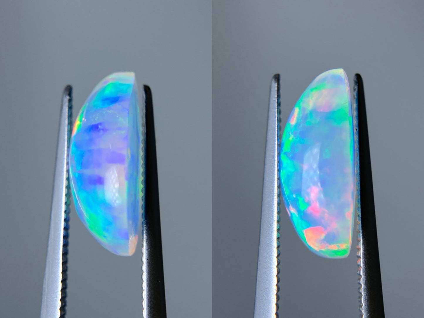 オパール（ペアセット） 3.175ct / 3.507ct 宝石鑑別書付き 13.5㎜×9.7㎜×5.2㎜ / 13.5㎜×9.5㎜×5.3㎜ ルース（ 裸石 ） 3383S