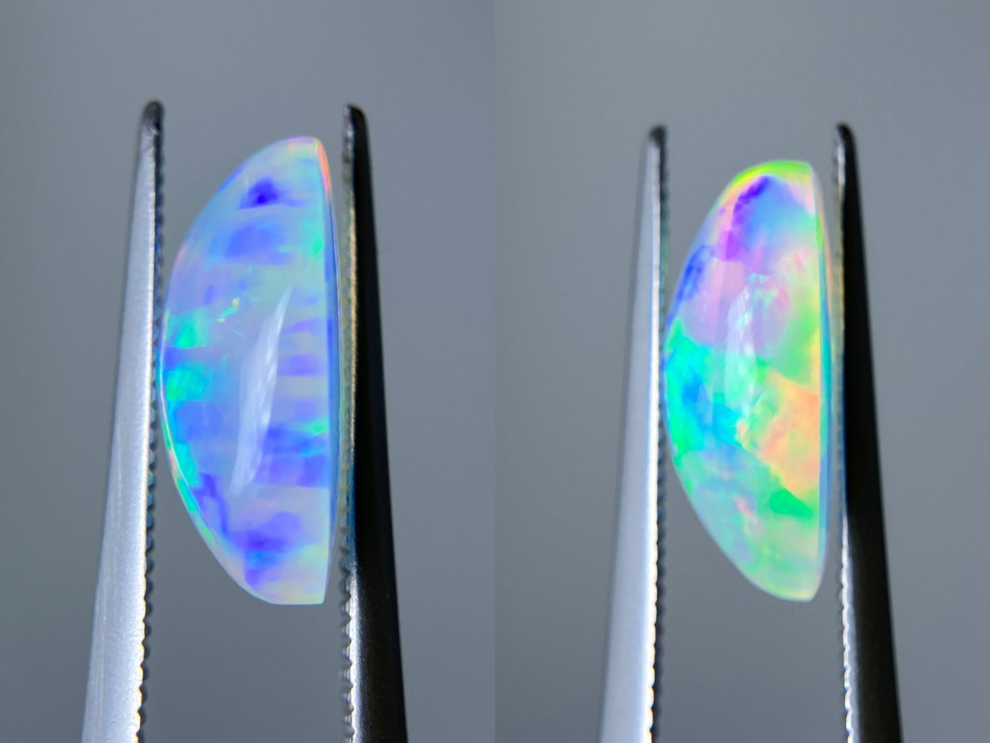 オパール（ペアセット） 3.175ct / 3.507ct 宝石鑑別書付き 13.5㎜×9.7㎜×5.2㎜ / 13.5㎜×9.5㎜×5.3㎜ ルース（ 裸石 ） 3383S