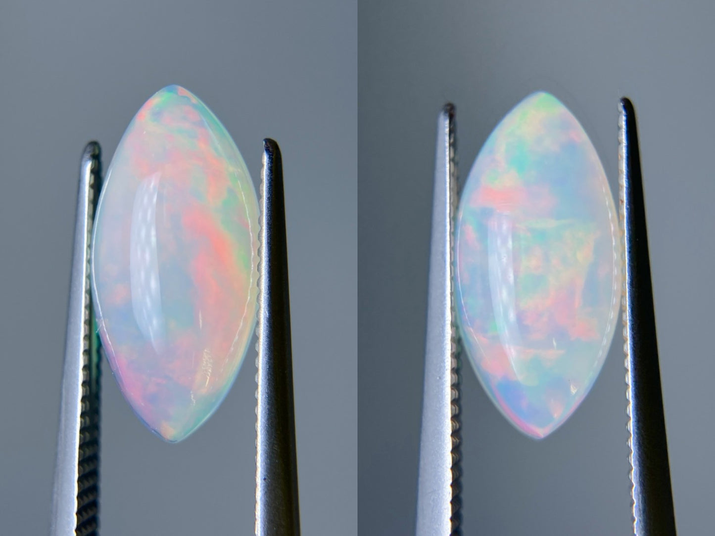 オパール（ペアセット） 2.074ct / 2.162ct 宝石鑑別書付き 13.9㎜×6.9㎜×4.6㎜ / 13.9㎜×6.7㎜×4.9㎜ ルース（ 裸石 ） 3503S