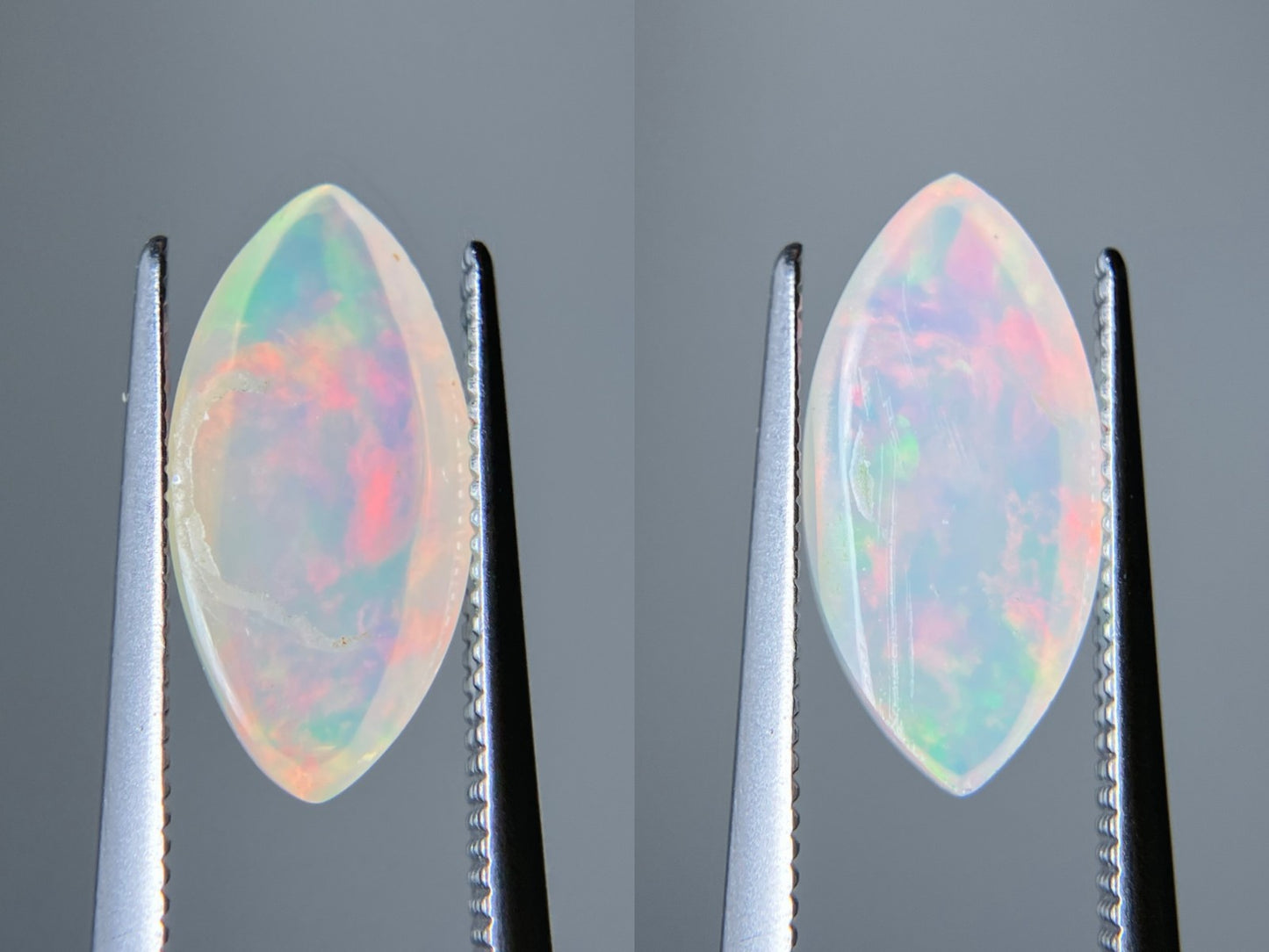 オパール（ペアセット） 2.074ct / 2.162ct 宝石鑑別書付き 13.9㎜×6.9㎜×4.6㎜ / 13.9㎜×6.7㎜×4.9㎜ ルース（ 裸石 ） 3503S