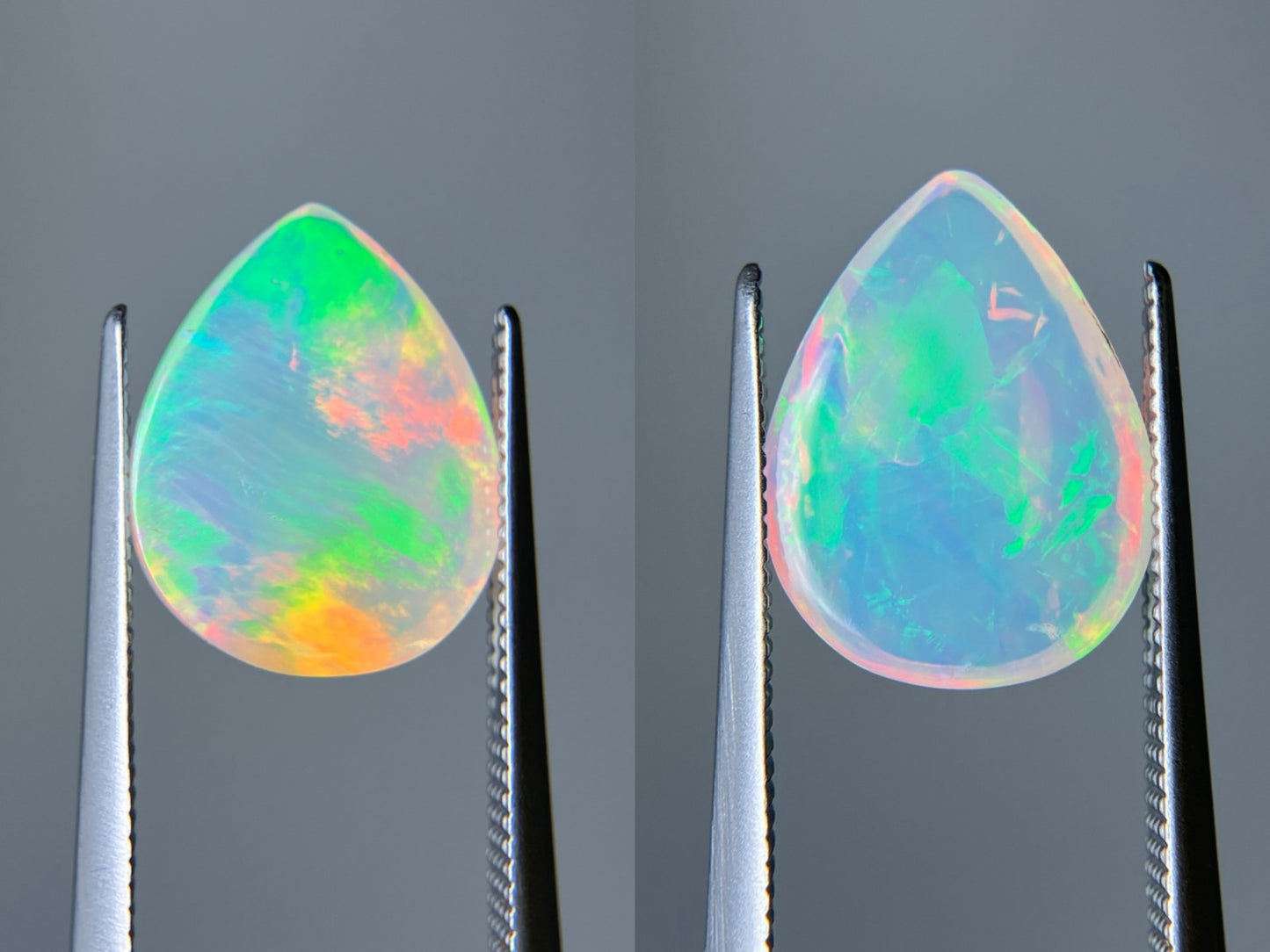 オパール（ペアセット） 2.913ct / 3.053ct 宝石鑑別書付き 13.5㎜×10.6㎜×4.1㎜ / 13.2㎜×10.4㎜×4.6㎜ ルース（ 裸石 ） 3329S
