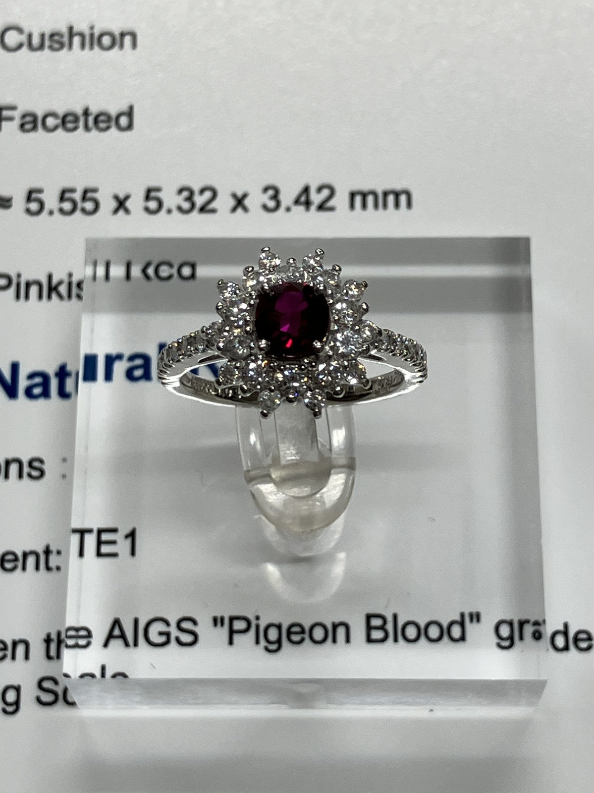 ルビー 1.03ct Pigeon blood AIGS鑑別書 D0.81ct PT900 5.7g 指輪 （JP14号） サイズ直し無料 7156K