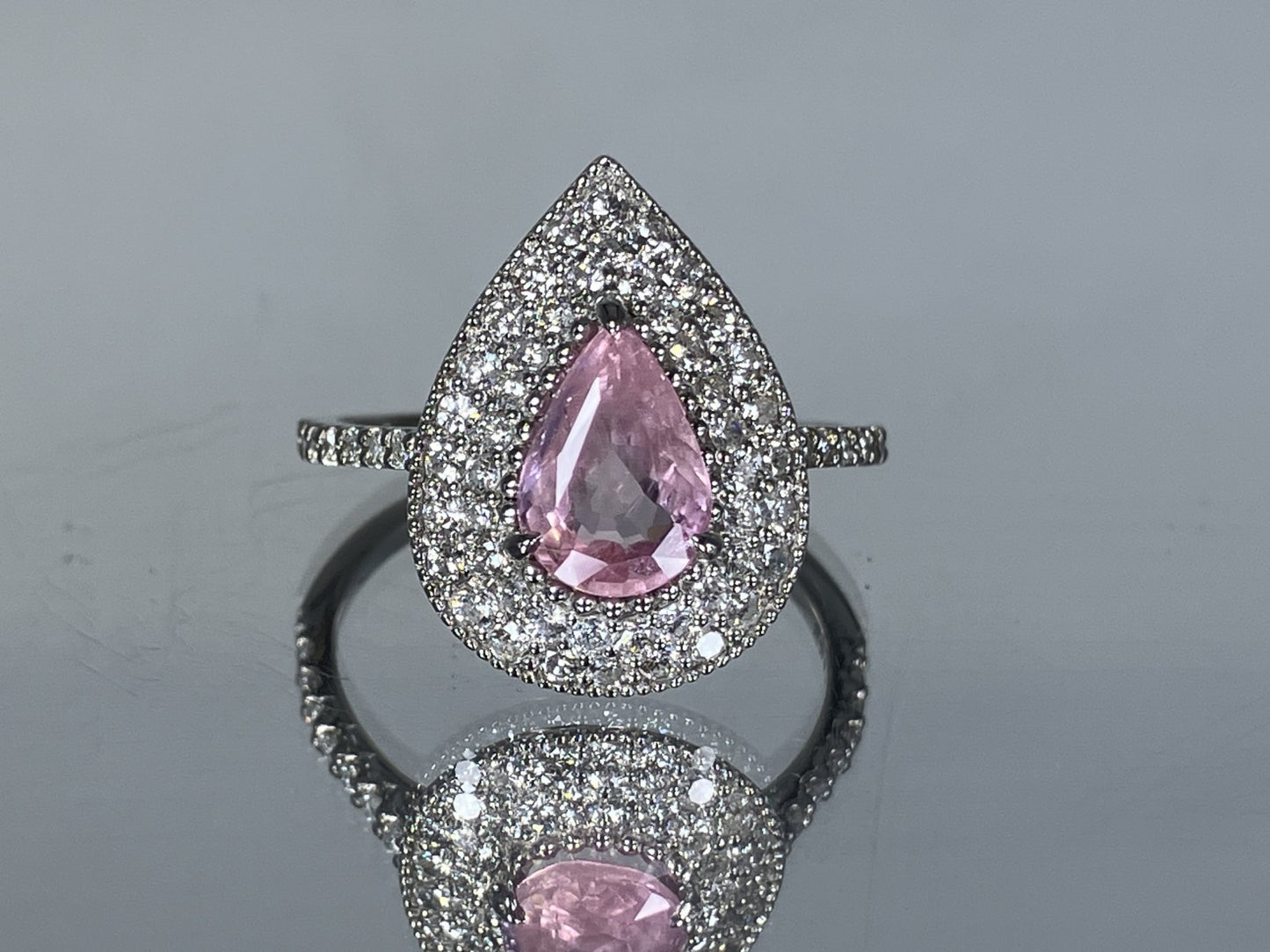 サファイア 1.58ct パパラチャ Padparadscha 非加熱 No heat AIGS鑑別書 D0.42ct PT900 4.3g 指輪 （JP15号） サイズ直し無料 8580K