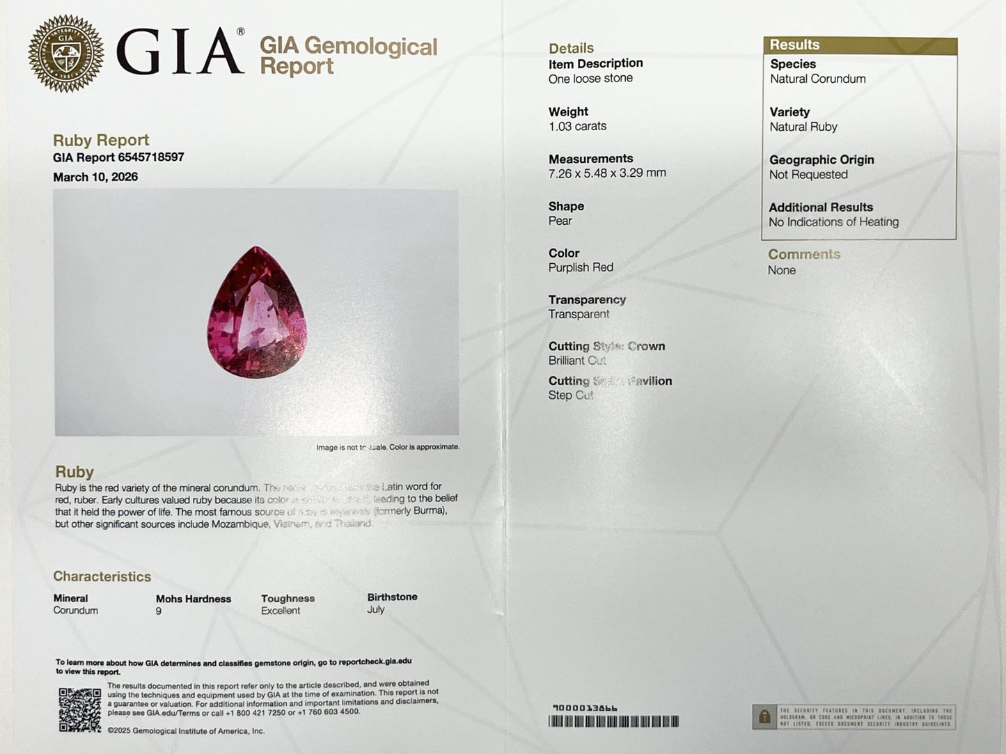 ルビー 1.03ct 非加熱 No heat GIA鑑別書 D0.70ct PT900 5.2g 指輪 （JP9号） サイズ直し無料 8389K