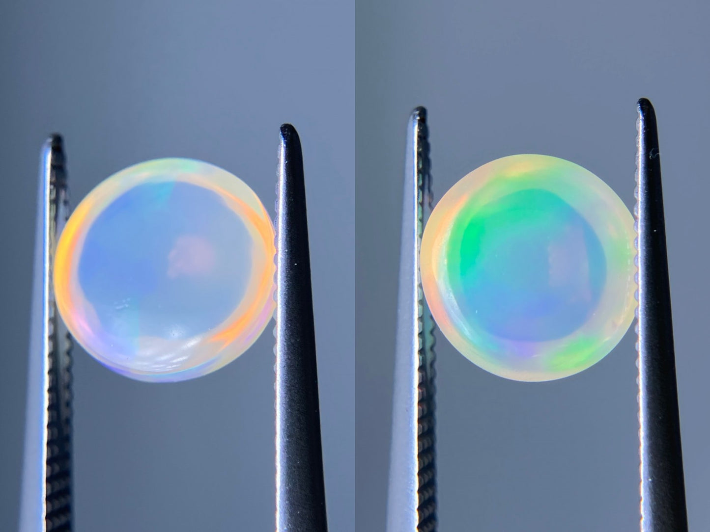 オパール（ペアセット） 1.498ct / 1.845ct 宝石鑑別書付き 7.8㎜×7.8㎜×4.3㎜ / 8.0㎜×8.1㎜×5.2㎜ ルース（ 裸石 ） 3504S
