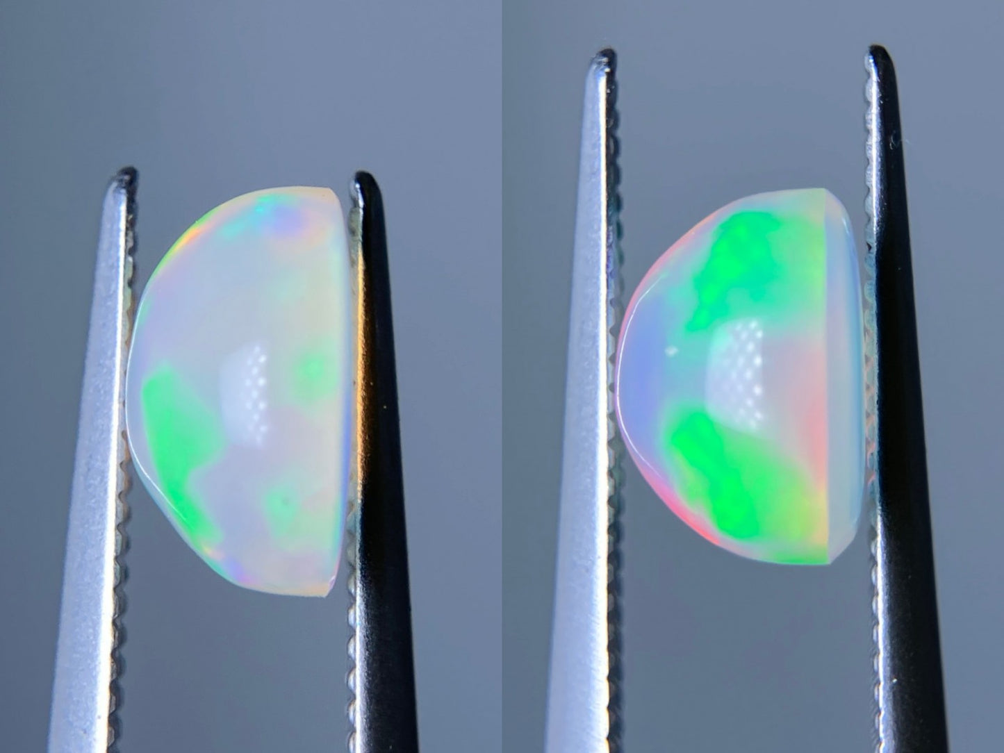 オパール（ペアセット） 1.498ct / 1.845ct 宝石鑑別書付き 7.8㎜×7.8㎜×4.3㎜ / 8.0㎜×8.1㎜×5.2㎜ ルース（ 裸石 ） 3504S