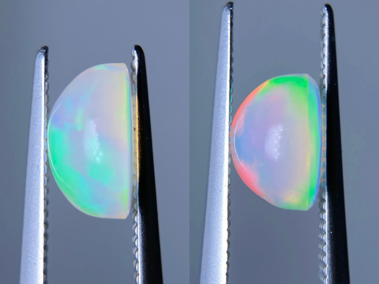 オパール（ペアセット） 1.498ct / 1.845ct 宝石鑑別書付き 7.8㎜×7.8㎜×4.3㎜ / 8.0㎜×8.1㎜×5.2㎜ ルース（ 裸石 ） 3504S