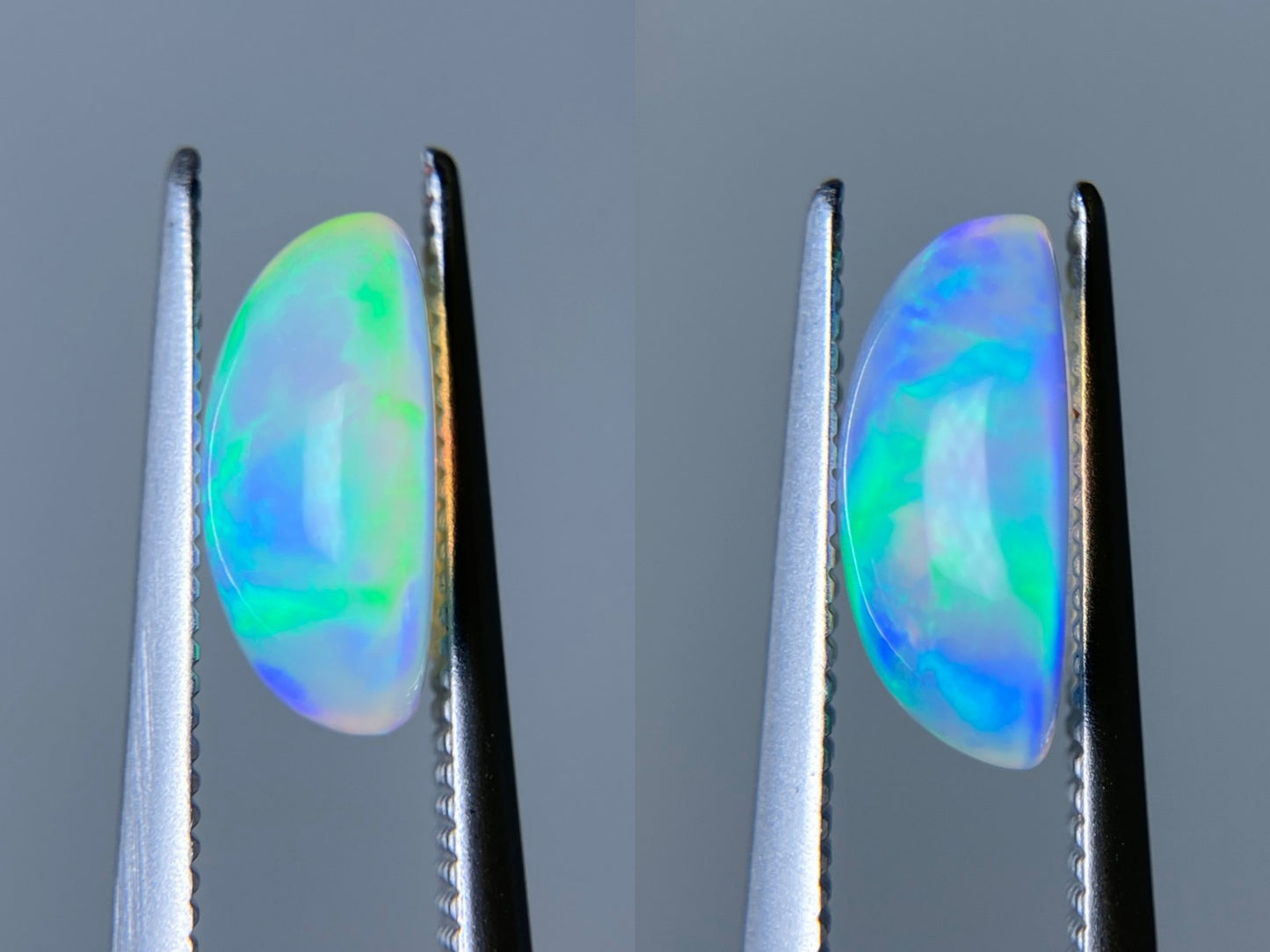 オパール（ペアセット） 1.639ct / 1.734ct 宝石鑑別書付き 10.0㎜×7.9㎜×4.2㎜ / 10.1㎜×8.1㎜×4.5㎜ ルース（ 裸石 ） 3510S