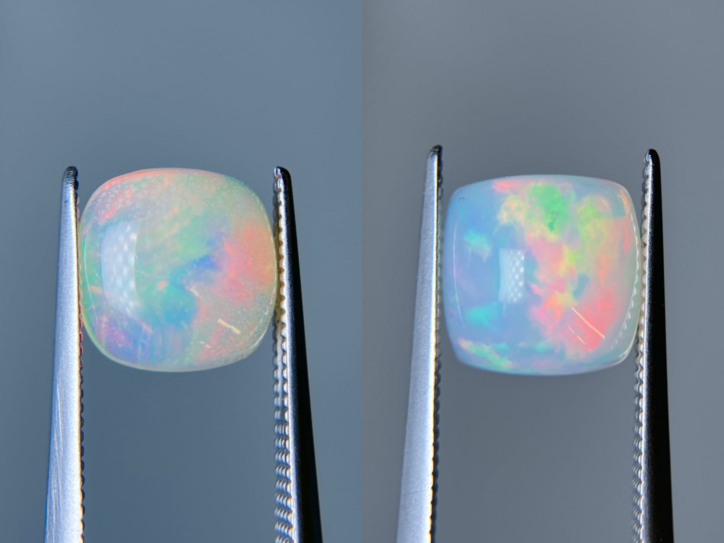 オパール（ペアセット） 1.612ct / 1.896ct 宝石鑑別書付き 9.1㎜×9.1㎜×4.0㎜ / 9.1㎜×9.1㎜×5.2㎜ ルース（ 裸石 ） 3516S
