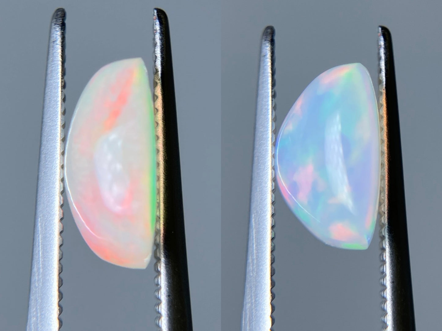 オパール（ペアセット） 1.612ct / 1.896ct 宝石鑑別書付き 9.1㎜×9.1㎜×4.0㎜ / 9.1㎜×9.1㎜×5.2㎜ ルース（ 裸石 ） 3516S