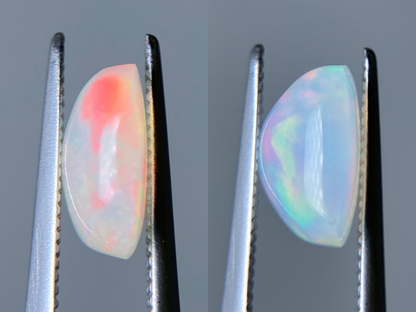 オパール（ペアセット） 1.612ct / 1.896ct 宝石鑑別書付き 9.1㎜×9.1㎜×4.0㎜ / 9.1㎜×9.1㎜×5.2㎜ ルース（ 裸石 ） 3516S