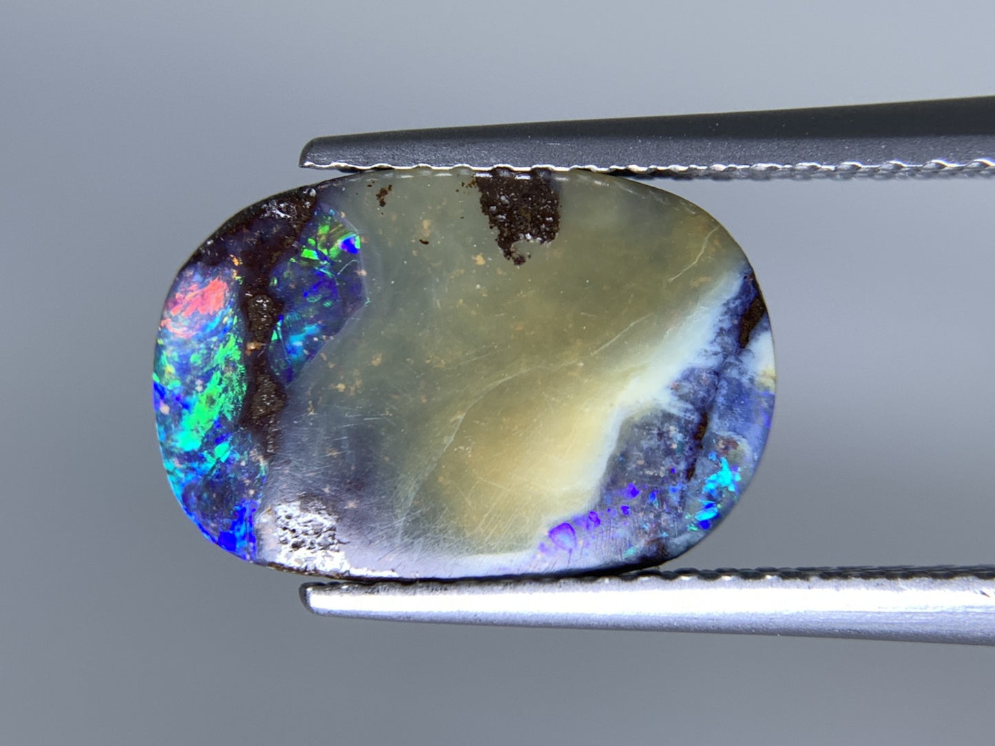 ボルダーオパール 天然 3.196ct 宝石ソーティング付き 13.4㎜×9.0㎜×3.1㎜ ルース（ 裸石 ） 7494Y