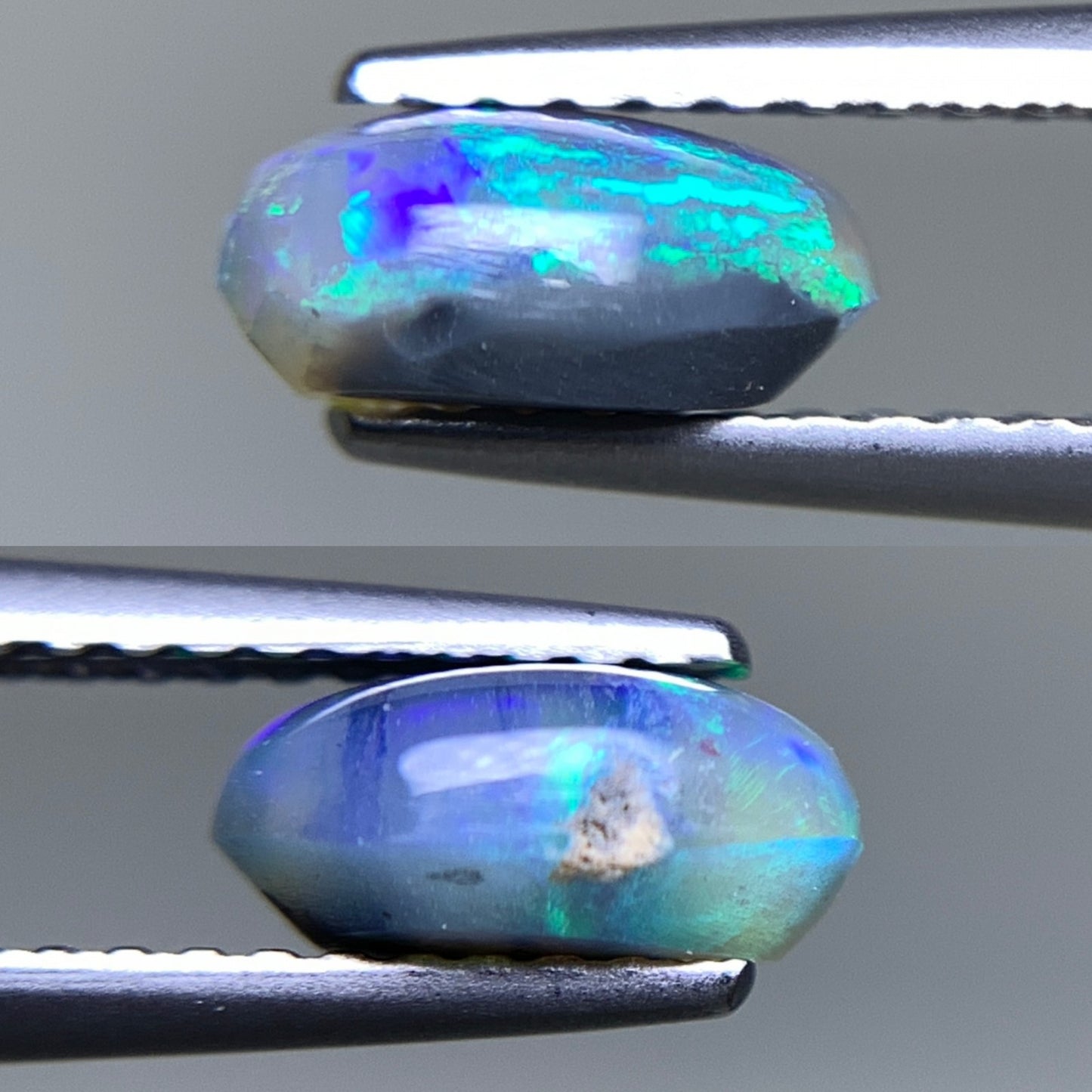 ブラックオパール 天然 0.982ct 宝石ソーティング付き 7.6㎜×5.5㎜×3.5㎜ ルース（ 裸石 ） 7377Y