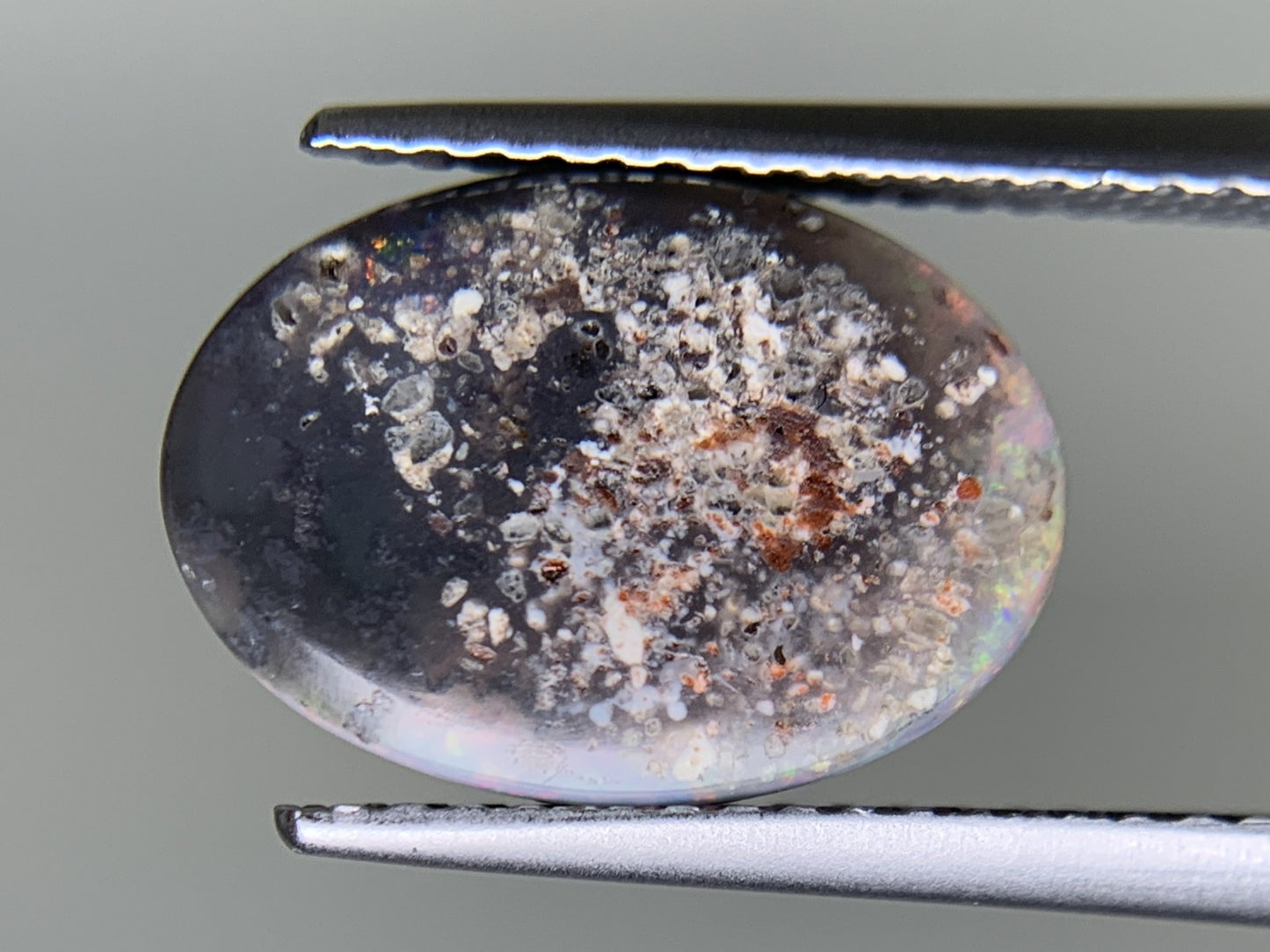 ブラックオパール 天然 2.875ct 宝石ソーティング付き 13.0㎜×9.3㎜×3.6㎜ ルース（ 裸石 ） 6568Y