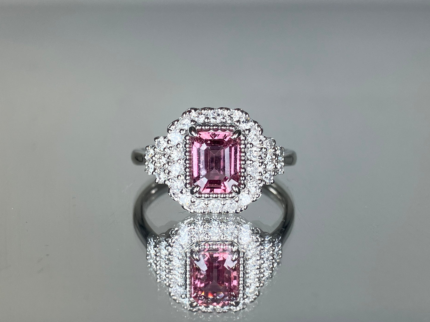 パパラチアサファイア 1.10ct  非加熱 NoHeat AIGS鑑別書 D0.47ct PT900 5.9g 指輪 （JP12号） サイズ直し無料 9175SS