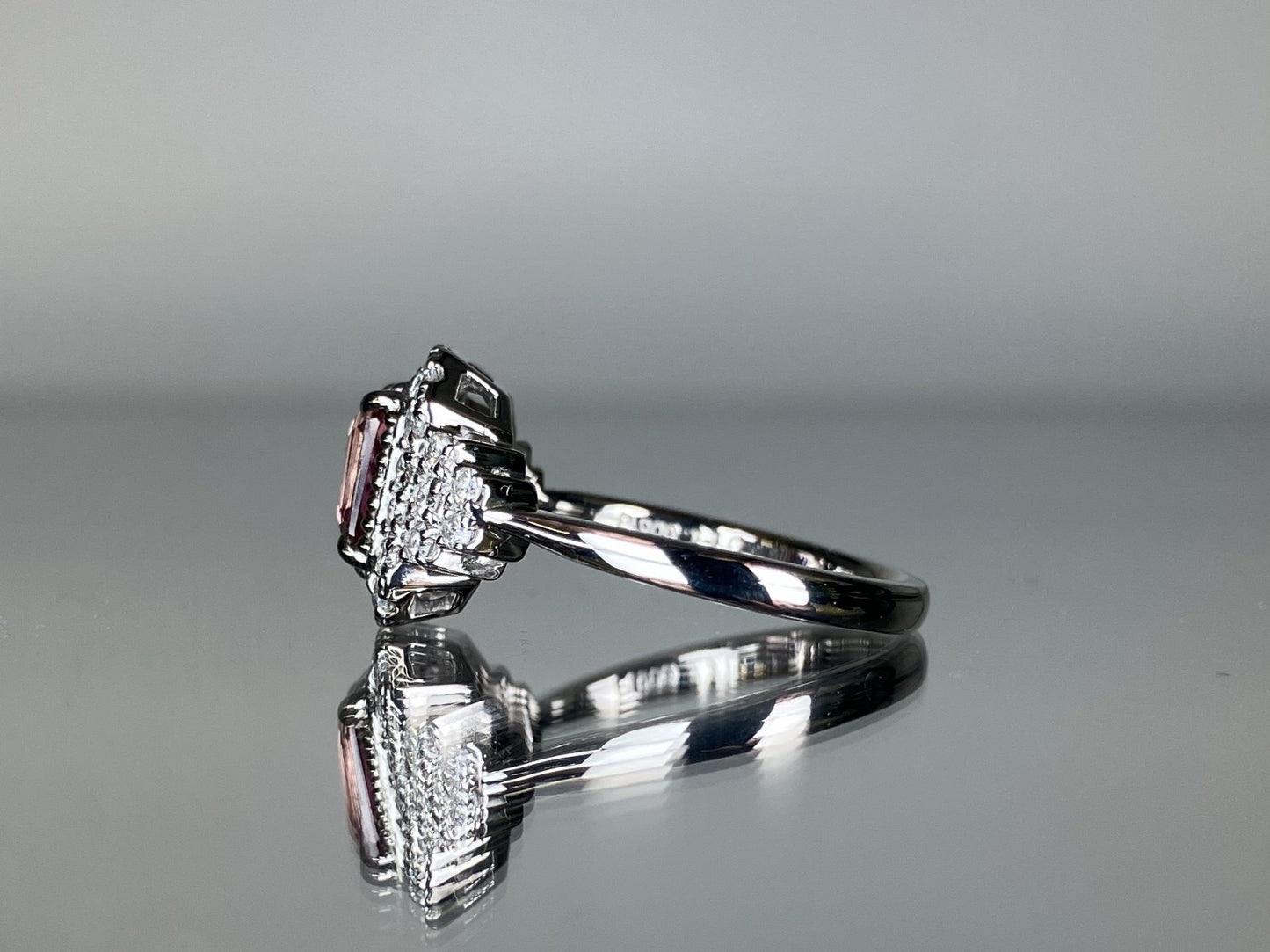 パパラチアサファイア 1.10ct 非加熱 NoHeat AIGS鑑別書 D0.47ct PT900 5.9g 指輪 （JP12号） サイズ直し無料 9175SS