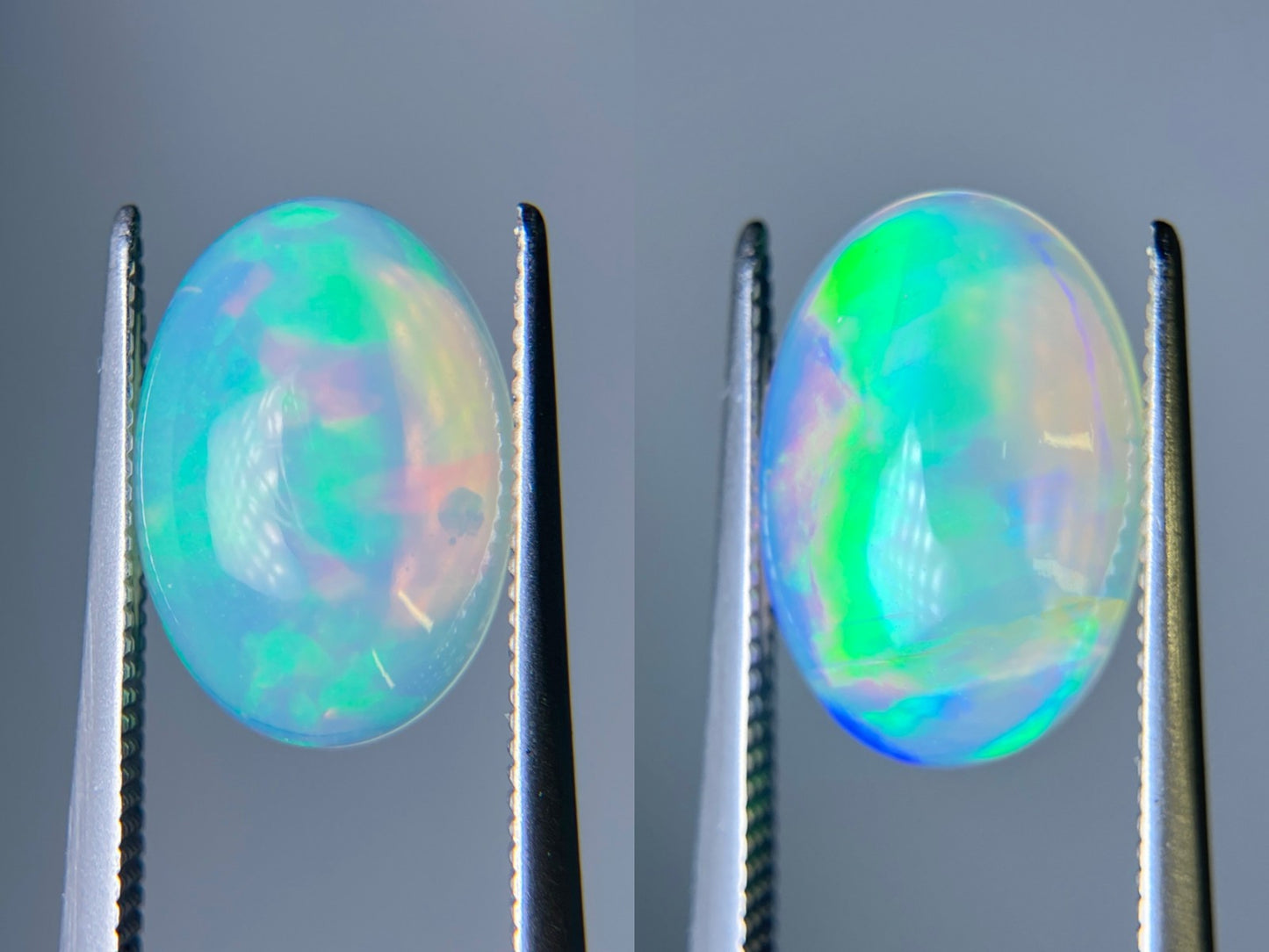 オパール（ペアセット） 2.439ct / 3.220ct 宝石鑑別書付き 13.2㎜×9.2㎜×4.8㎜ / 13.2㎜×9.1㎜×5.2㎜ ルース（ 裸石 ） 3385S