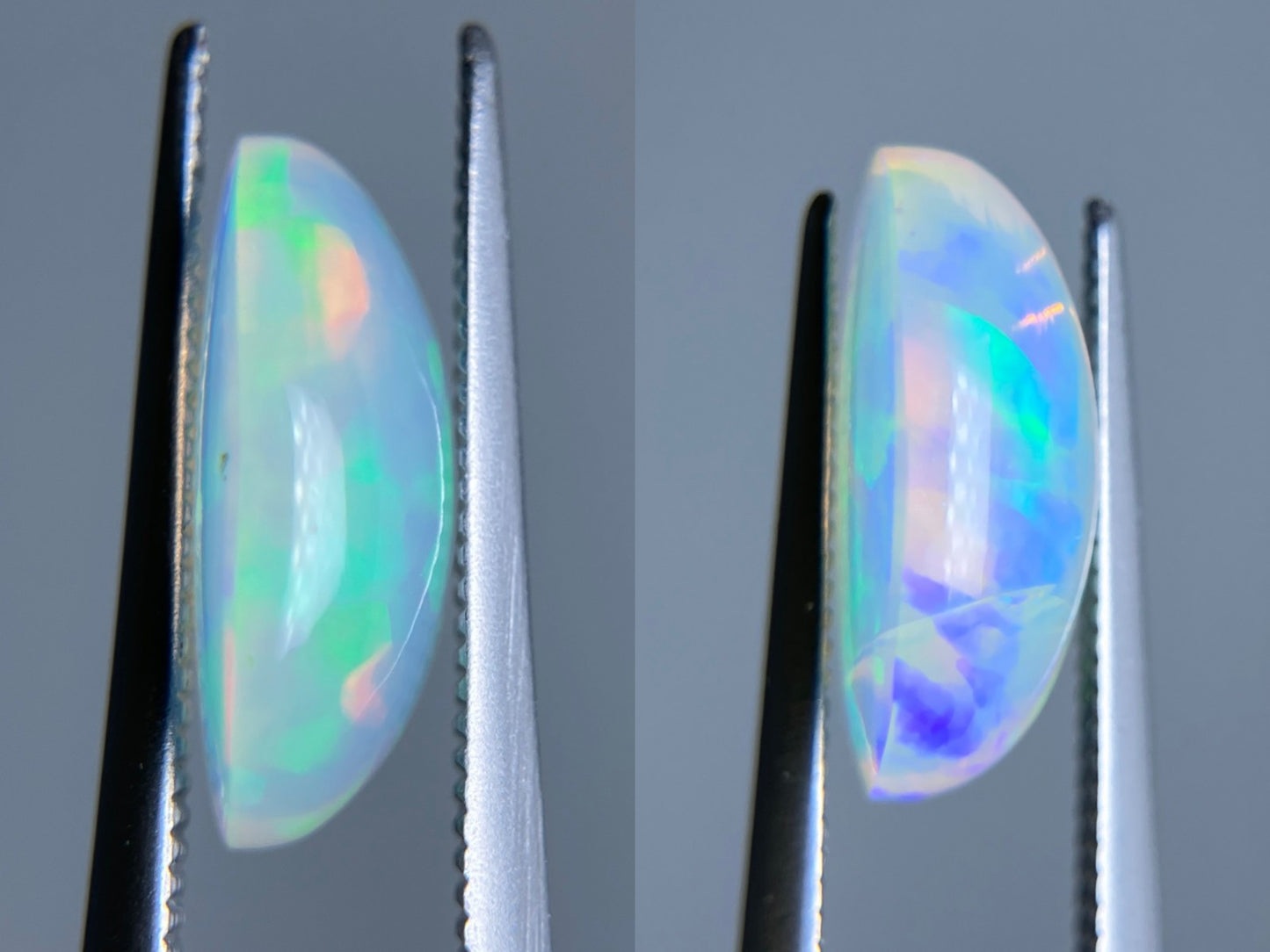 オパール（ペアセット） 2.439ct / 3.220ct 宝石鑑別書付き 13.2㎜×9.2㎜×4.8㎜ / 13.2㎜×9.1㎜×5.2㎜ ルース（ 裸石 ） 3385S