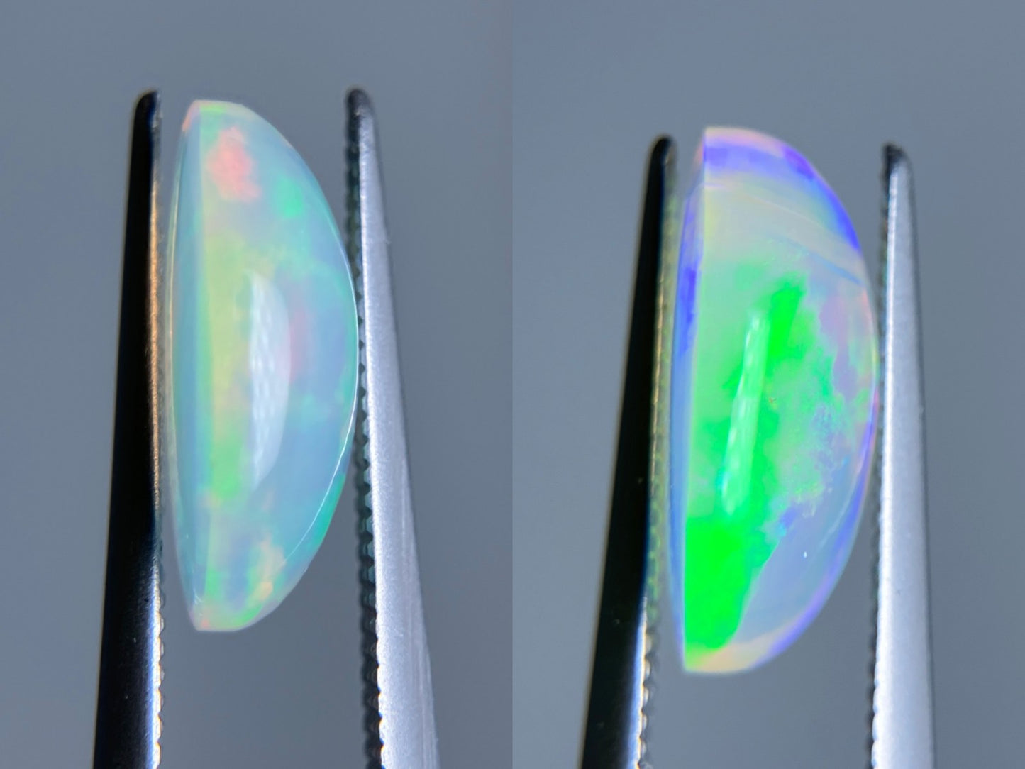 オパール（ペアセット） 2.439ct / 3.220ct 宝石鑑別書付き 13.2㎜×9.2㎜×4.8㎜ / 13.2㎜×9.1㎜×5.2㎜ ルース（ 裸石 ） 3385S