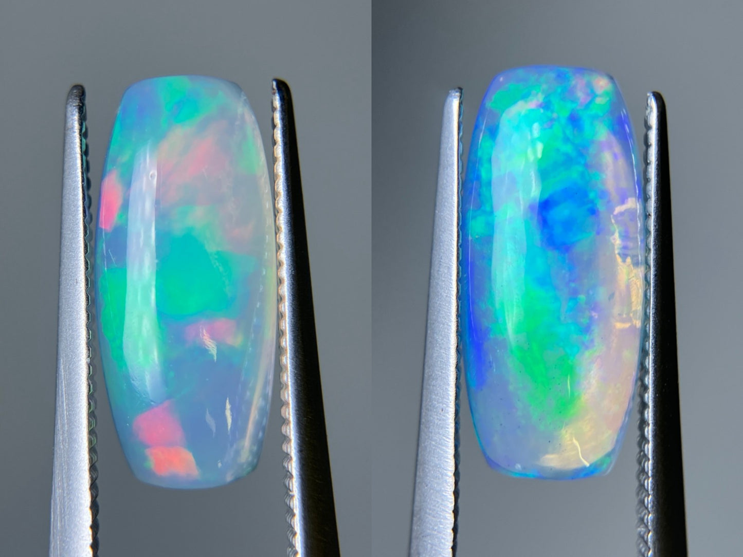 オパール（ペアセット） 1.462ct / 2.078ct 宝石鑑別書付き 14.3㎜×6.5㎜×3.3㎜ / 14.3㎜×6.5㎜×3.5㎜ ルース（ 裸石 ） 3518S