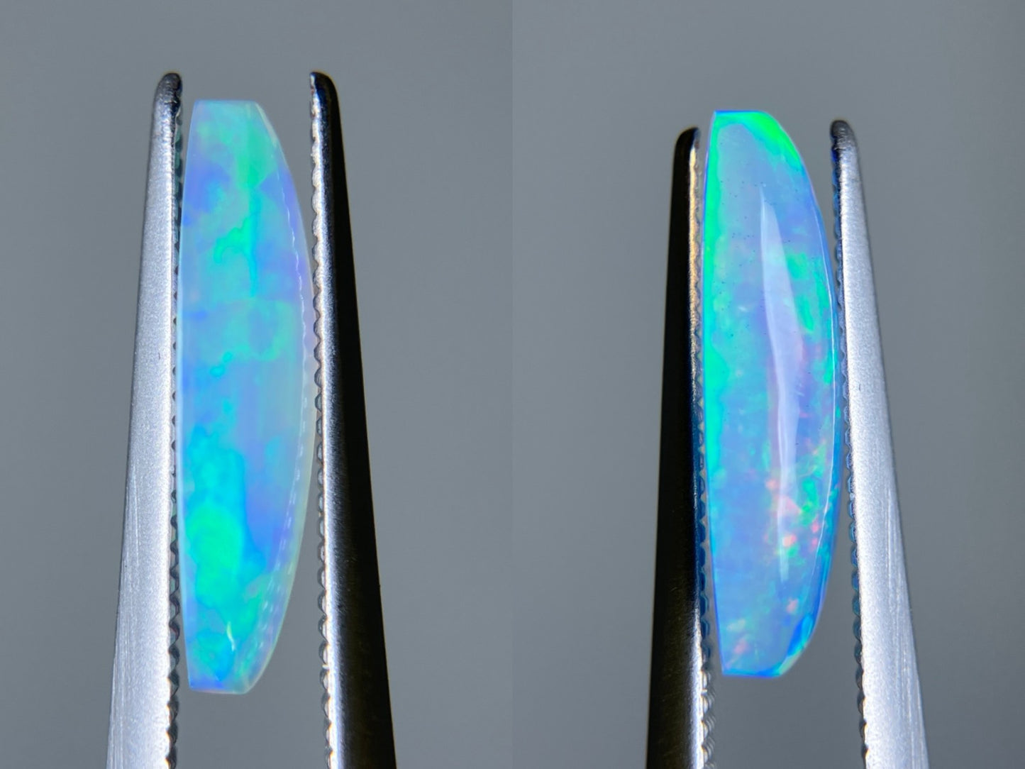 オパール（ペアセット） 1.462ct / 2.078ct 宝石鑑別書付き 14.3㎜×6.5㎜×3.3㎜ / 14.3㎜×6.5㎜×3.5㎜ ルース（ 裸石 ） 3518S